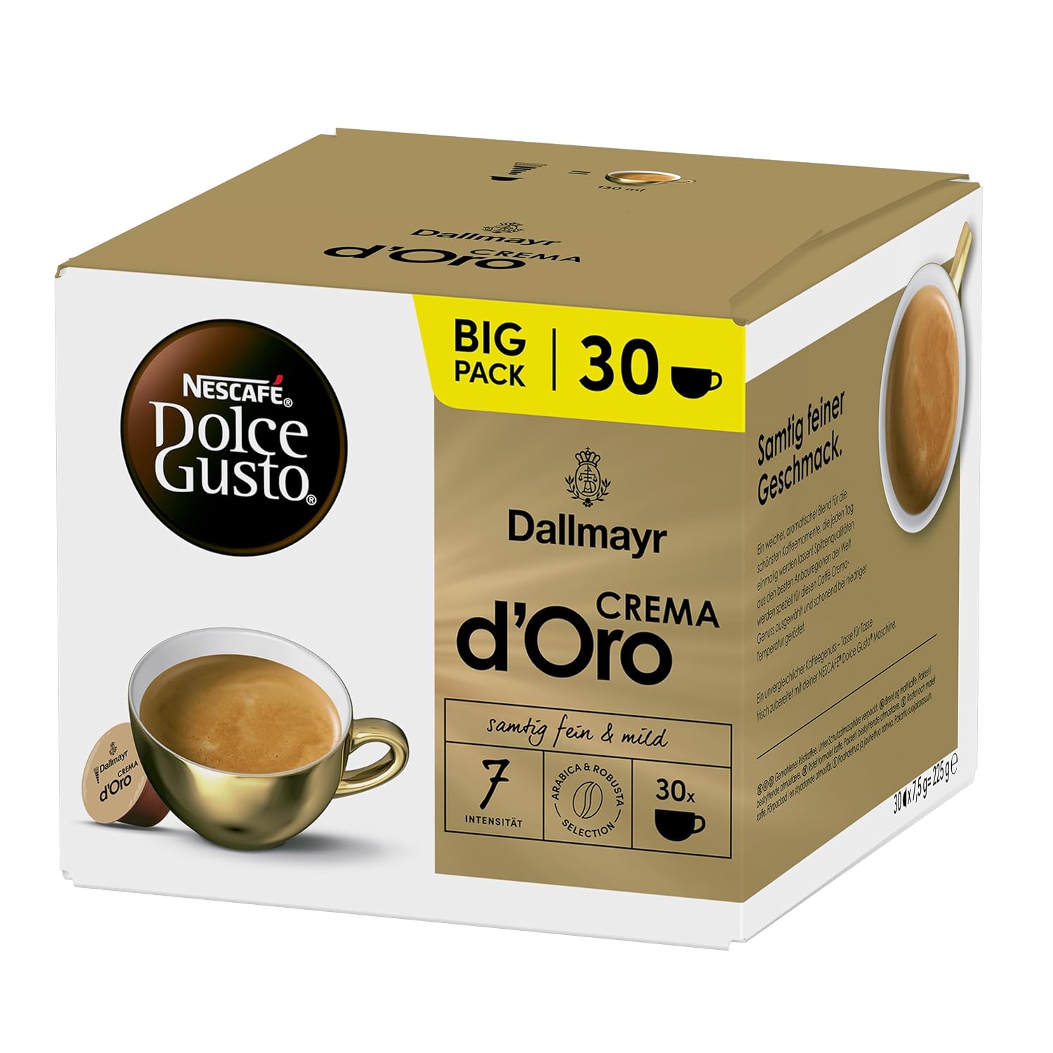 Detalle 2 de NESCAFÉ Dolce Gusto Dallmayr Crema d'Oro Kaffeekapseln – 3er Vorratspack (3 x 30 Kapseln)