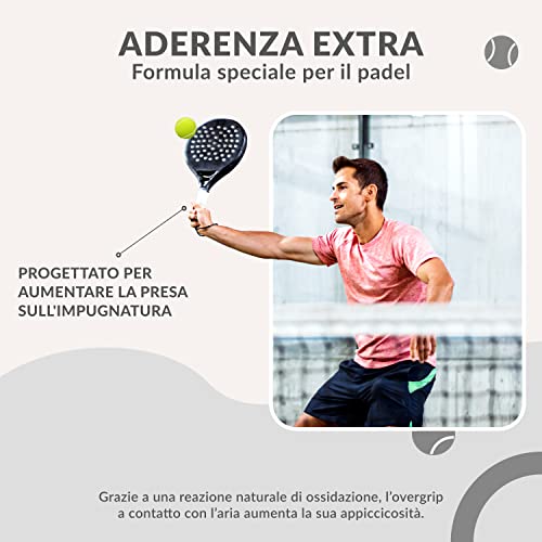 Detalle de Palbea OverGrip Padel Bianco Extra Aderente — Confezione da 6 Pezzi