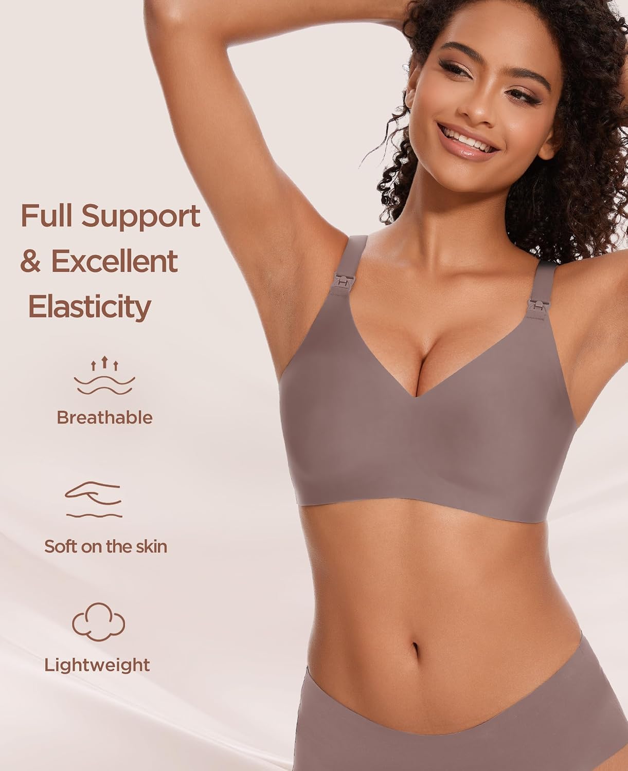 Detalle de HBselect Nursing Bras for Breastfeeding – Seamless Jelly Bra, Wireless Maternity Bralette