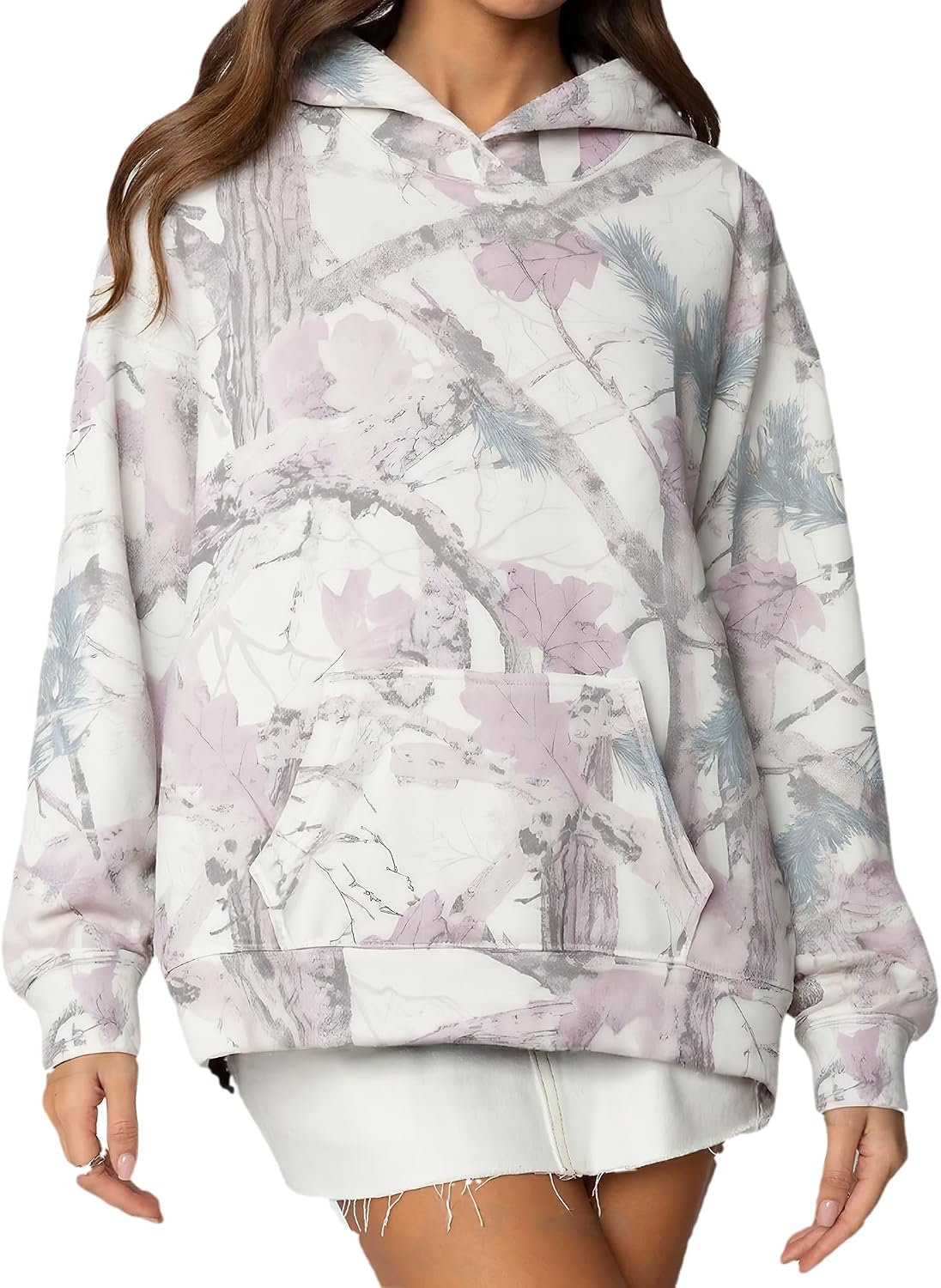 Detalle 2 de Anoumcy Camo Hoodie Oversized Maple Leaf fleece