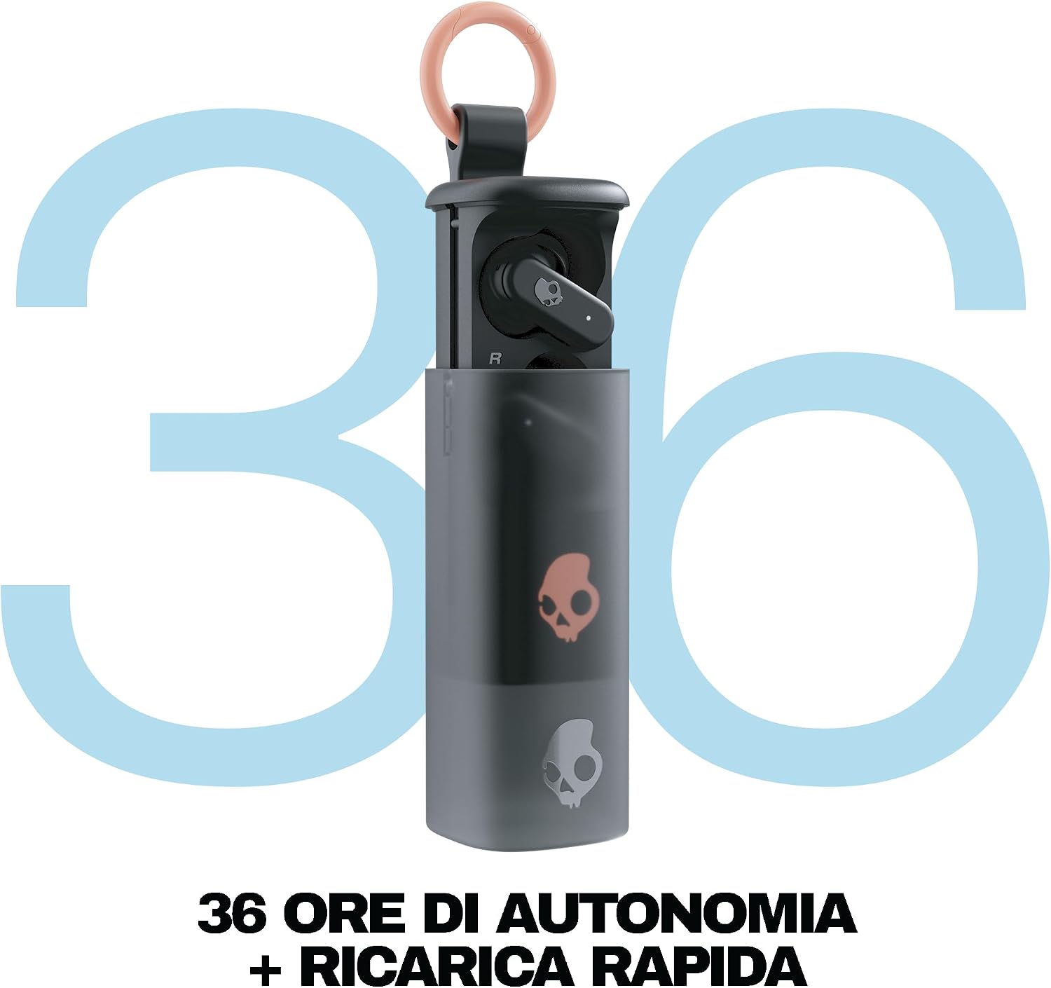 Detalle de Skullcandy Dime Evo Wireless Earbuds: autonomia, resistenza e praticità in nero