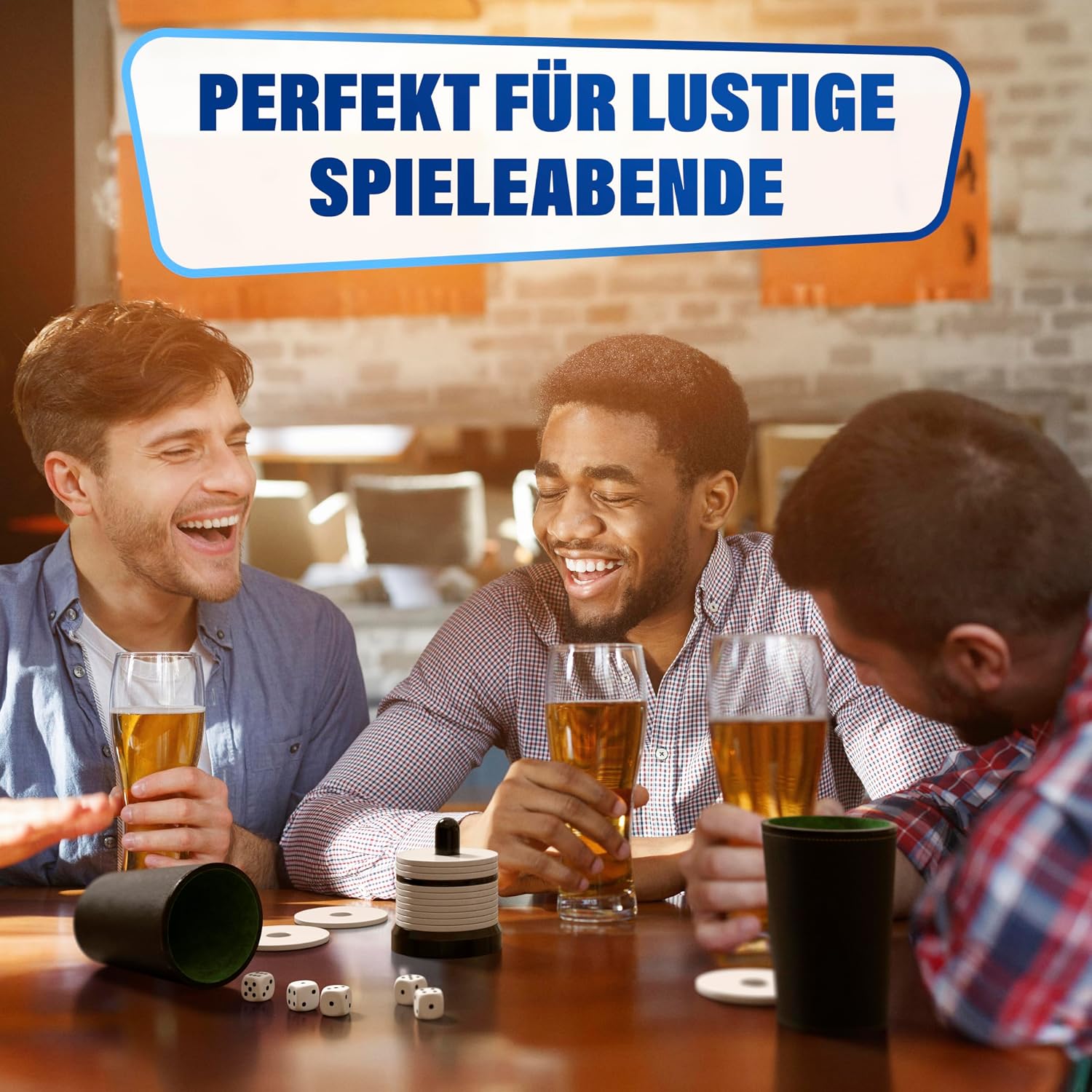 Detalle de Gamingo Schocken Würfelspiel Set mit 6 Bechern
