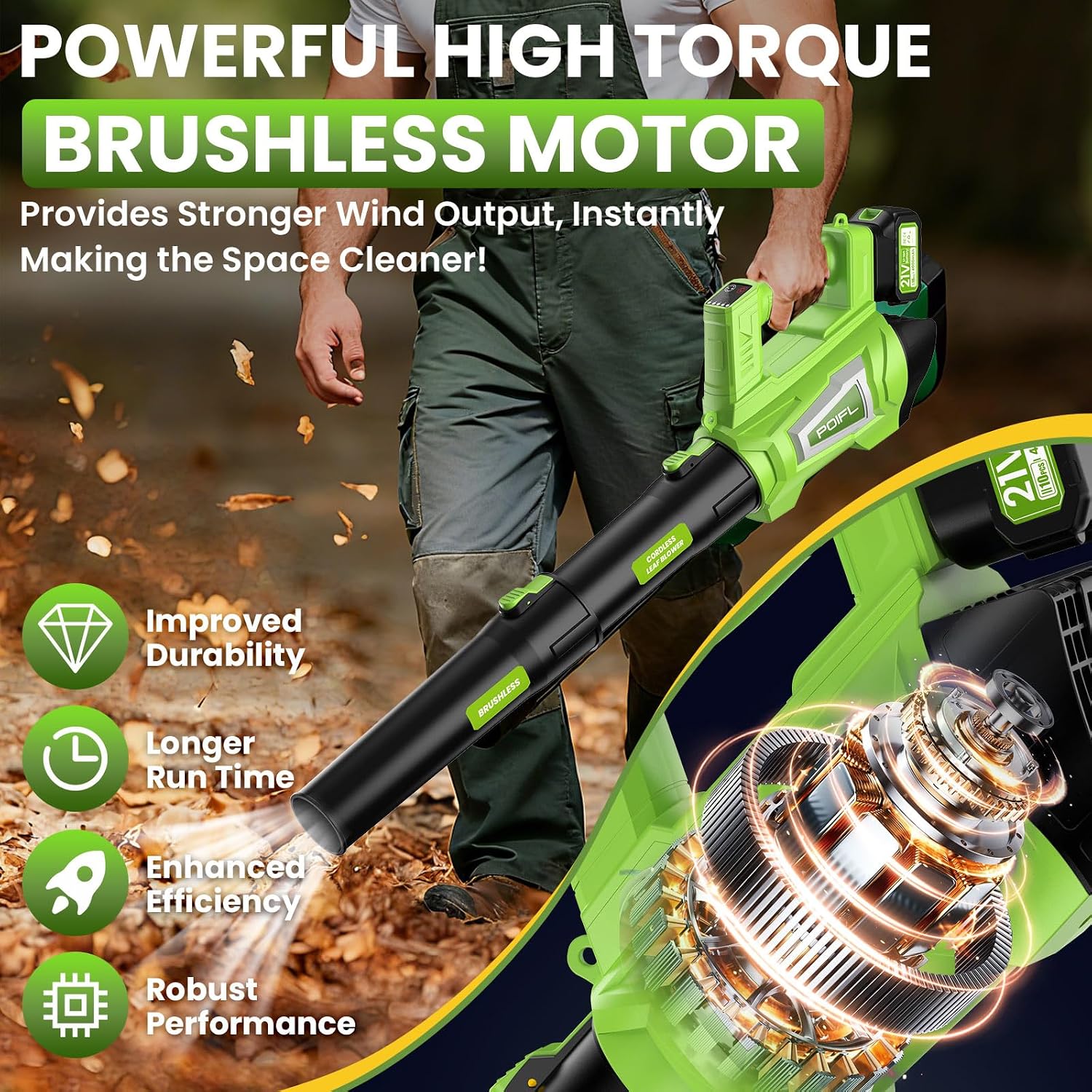 Detalle 2 de Souffleur de Feuilles 1200W batterie