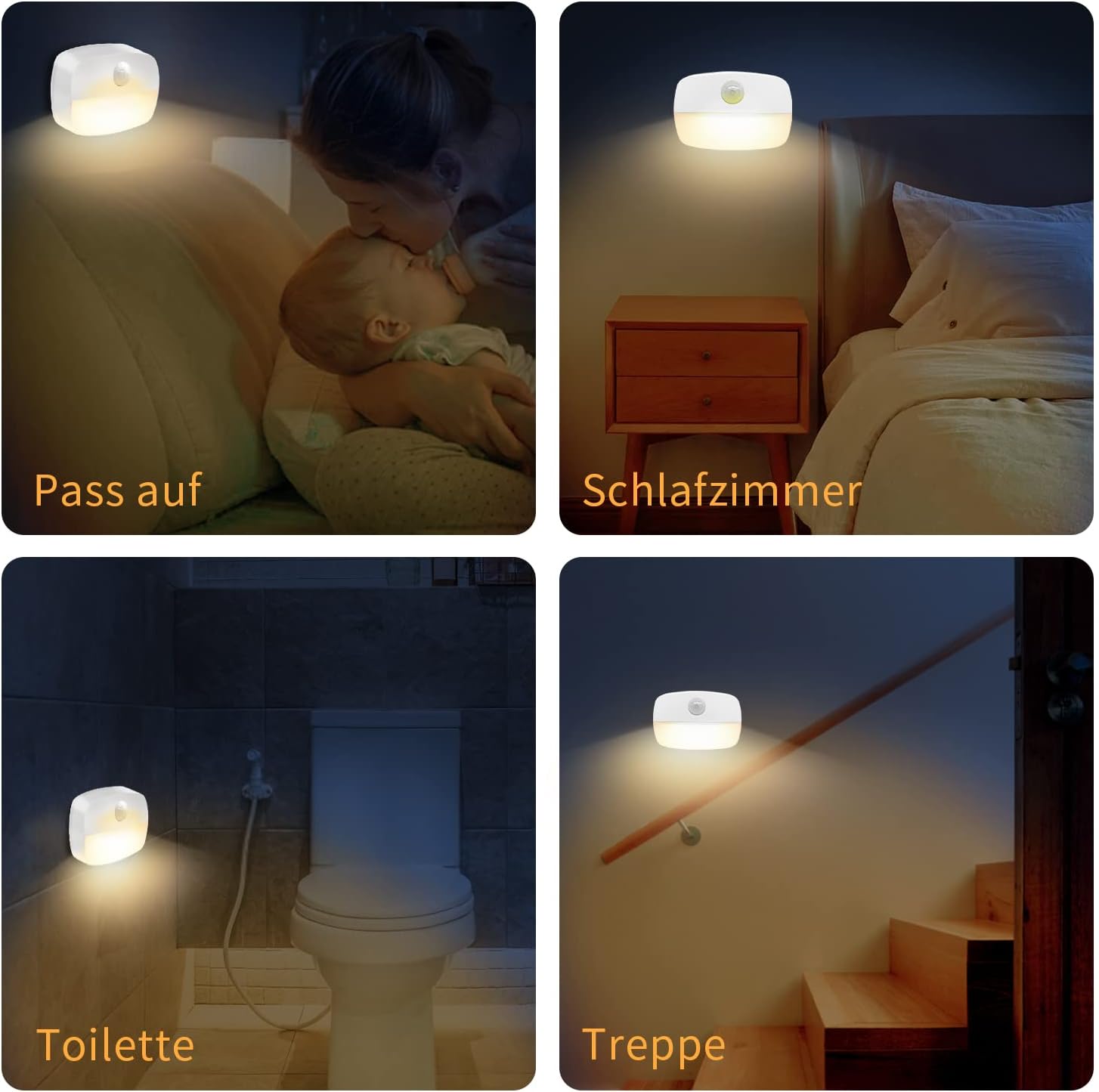 Detalle 2 de LED Nachtlicht mit Bewegungsmelder 8er Set