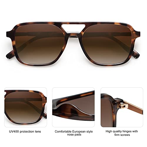 Detalle de SOJOS SJ2202C3 Retro Aviator Sunglasses – Timeless Rectangle Aviators for Everyone