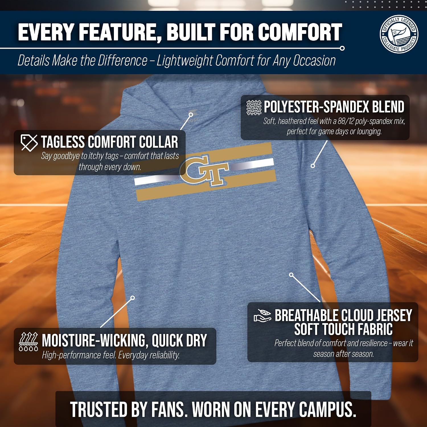 Detalle de Colosseum Hooded Pullover in Cloud Jersey