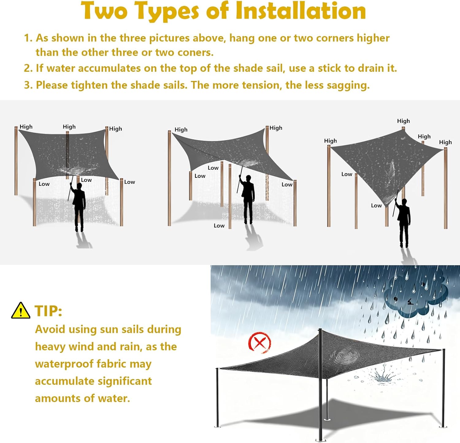 Thumbnail 6 de Mokani Sun Shade Sail 3 x 3m UV shade