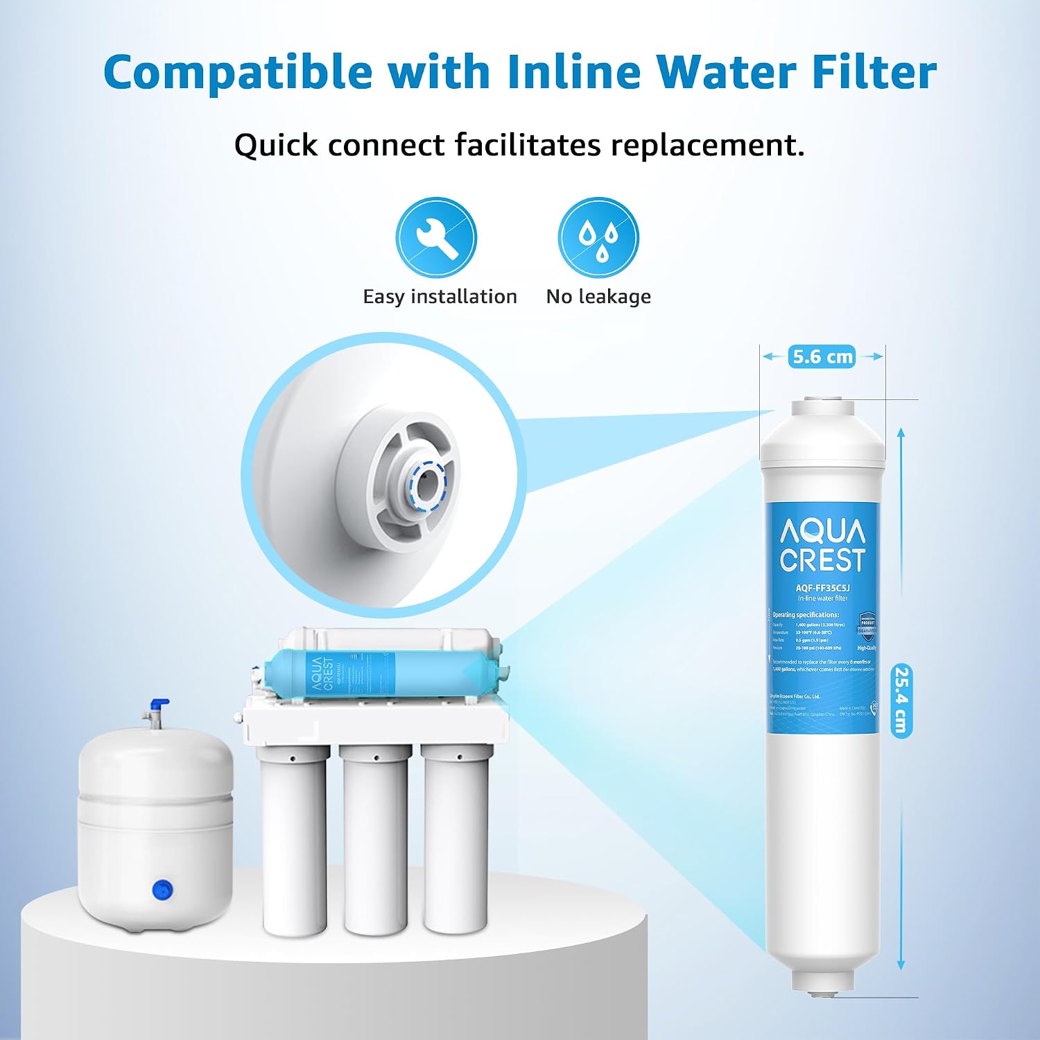 Detalle de AQUA CREST Fridge Water Filter Replacement for Samsung DA29-10105J