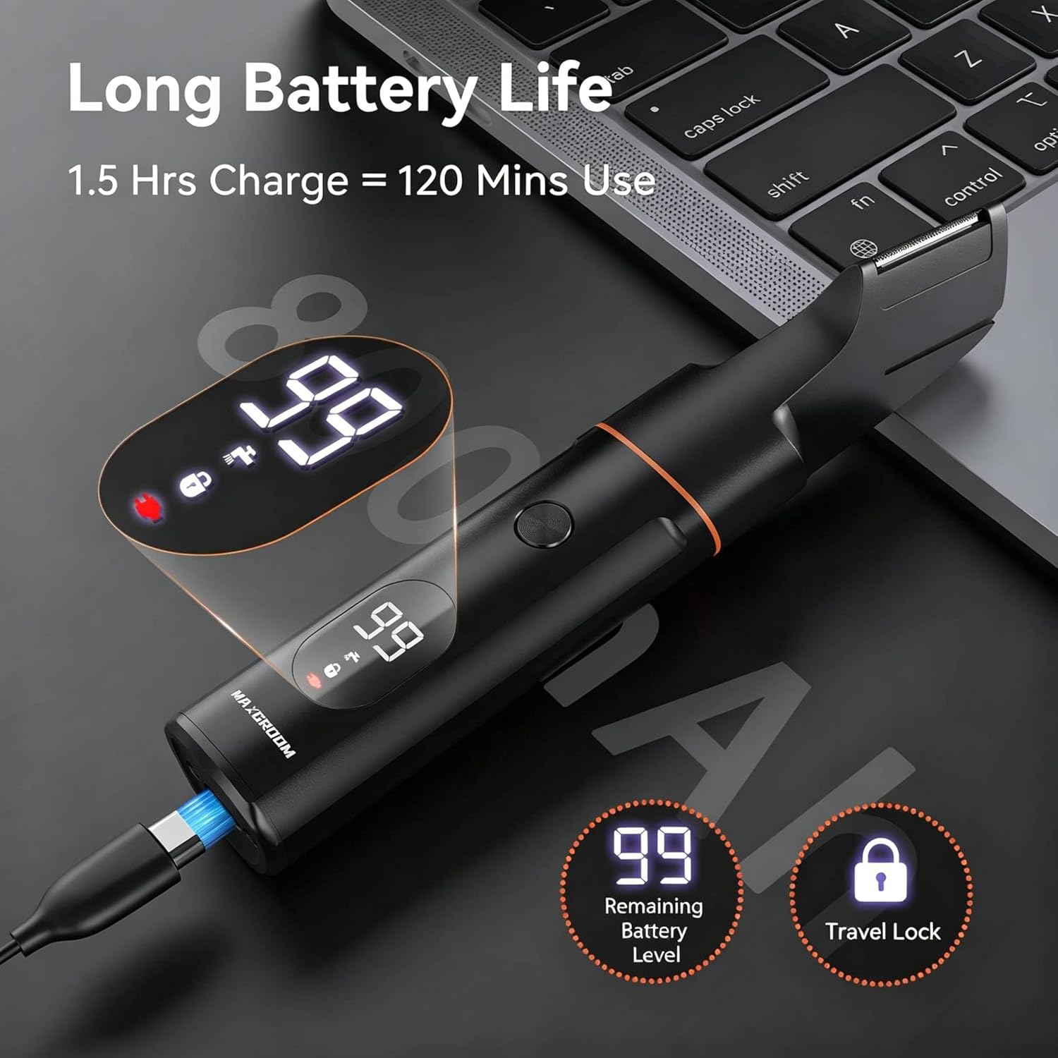 Thumbnail 6 de MAXGROOM 5 in 1 Manscape Body Hair Trimmer for Men with IPX6, 120-Min Cordless Runtime & Type C Charging Dock