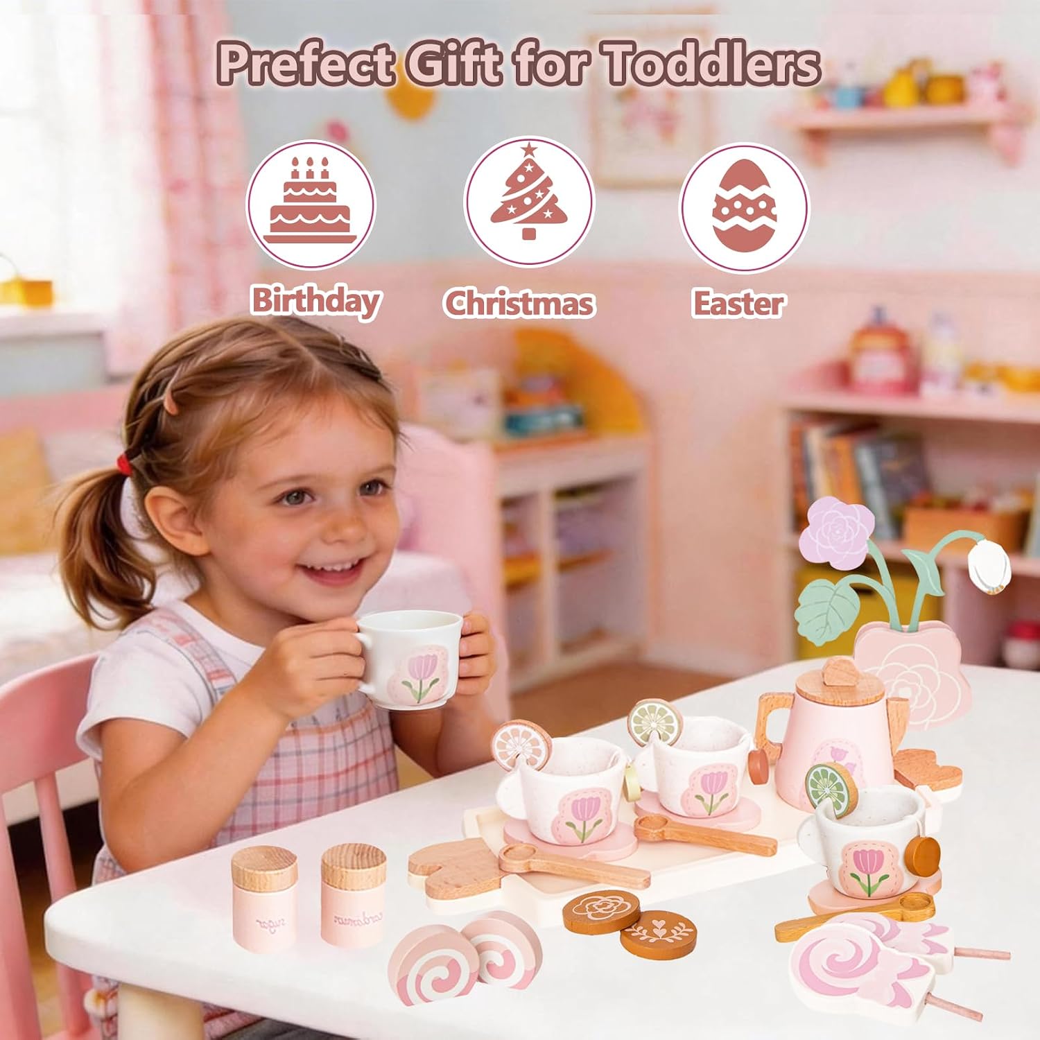 Thumbnail 6 de Smartwo Teeservice Kinder Holz 34-teilig