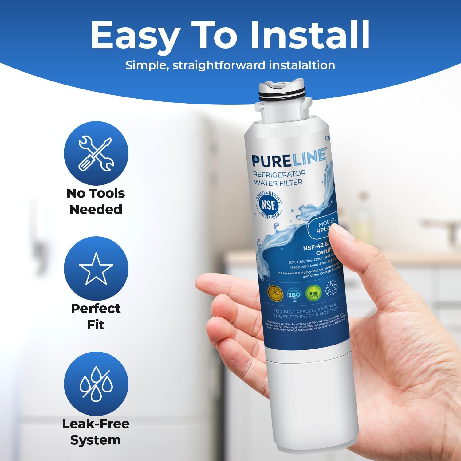 Detalle 2 de PURELINE Refrigerator Water Filter 3-Pack for Samsung DA29-00020B