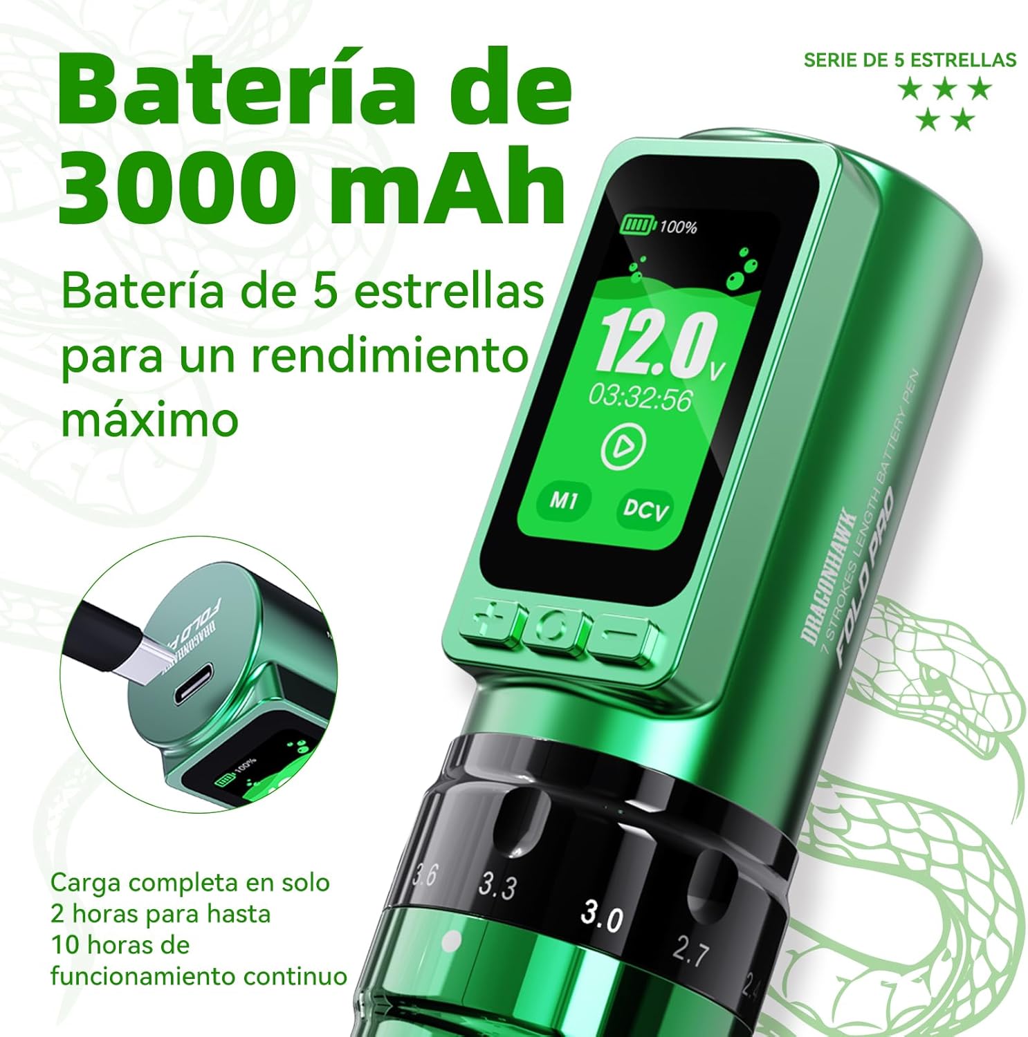 Thumbnail 4 de Dragonhawk Fold Pro Mcore-C3 3000mAh inalámbrica