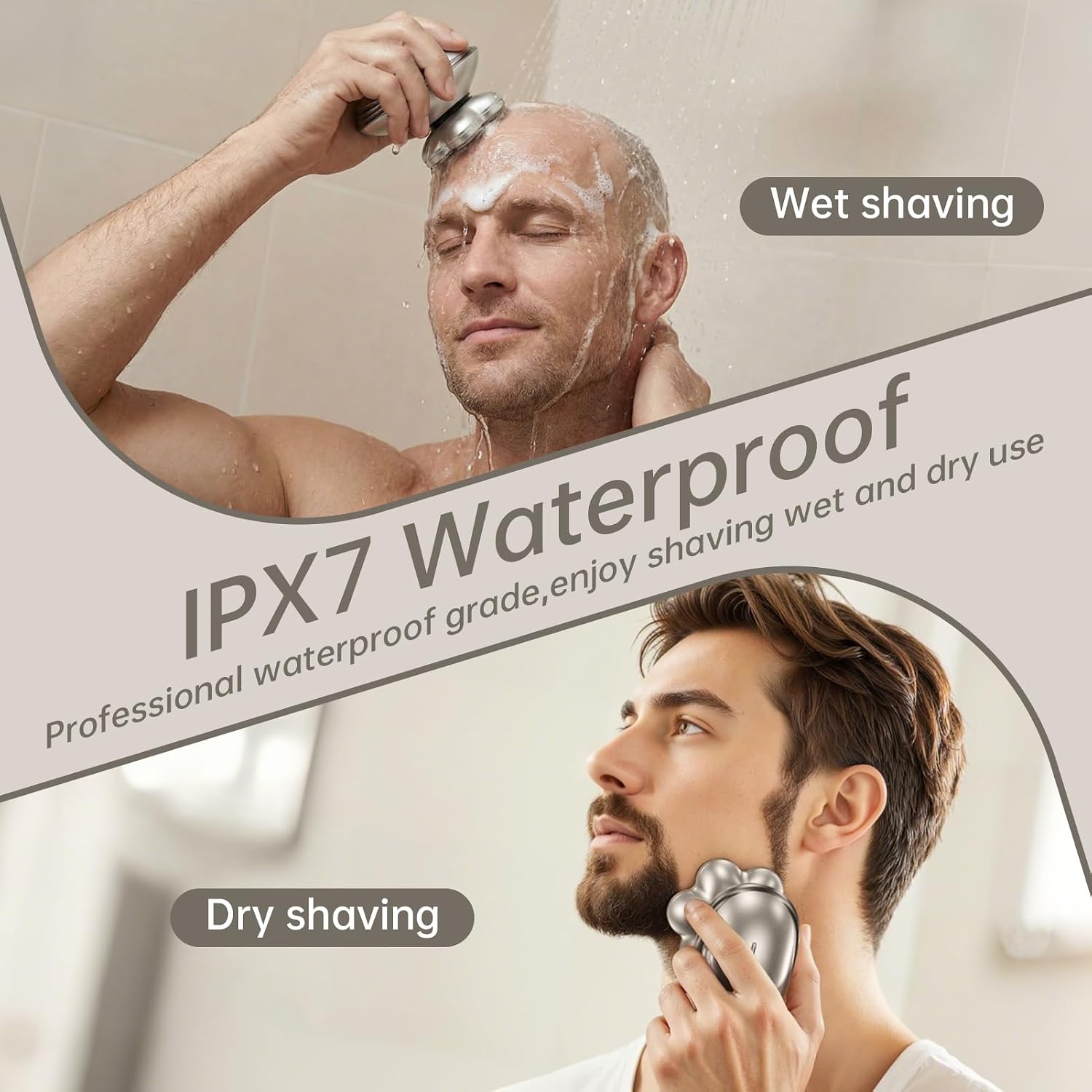 Thumbnail 4 de Electric Head Shaver for Men: 7D Flexible Rotary Shaver with IPX7 Waterproof 5‑in‑1 Grooming Kit