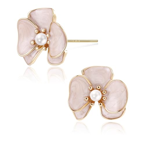 Detalle de Zikichiky flower stud earrings in enamel
