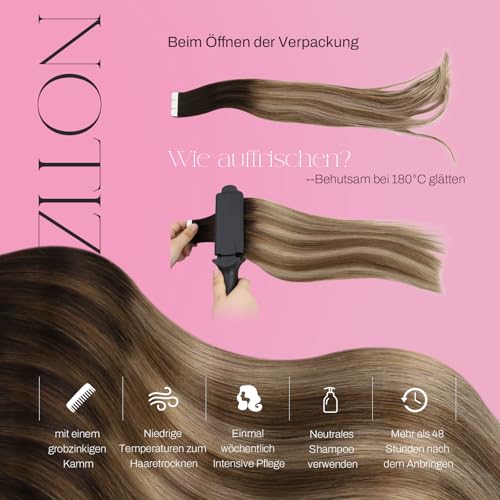 Thumbnail 4 de Moresoo Balayage Tape Extensions Echthaar 30 cm 30 g #4/10/16