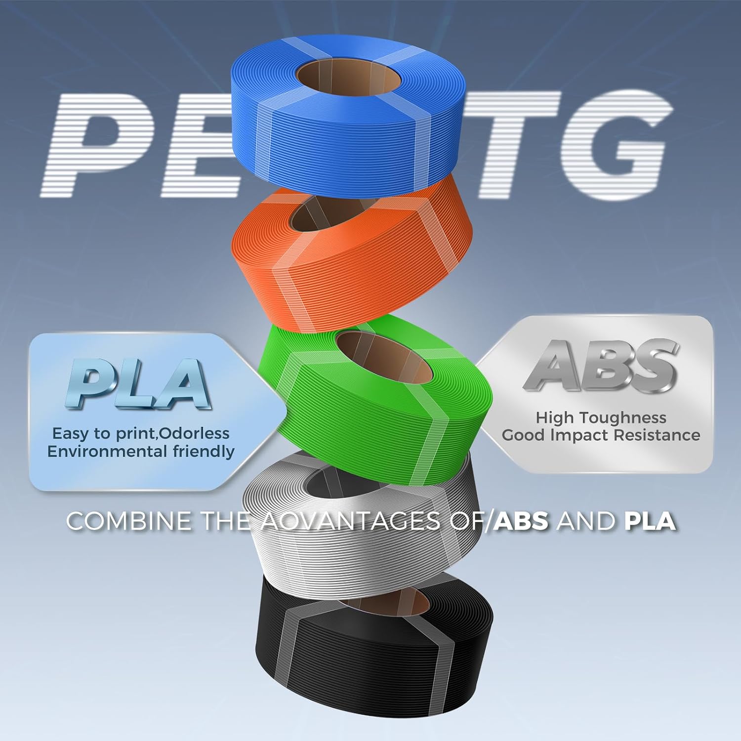 Thumbnail 1 de Creality PETG Filament Refill 1kg 1.75mm for Bambu Lab Spool – Clear PETG
