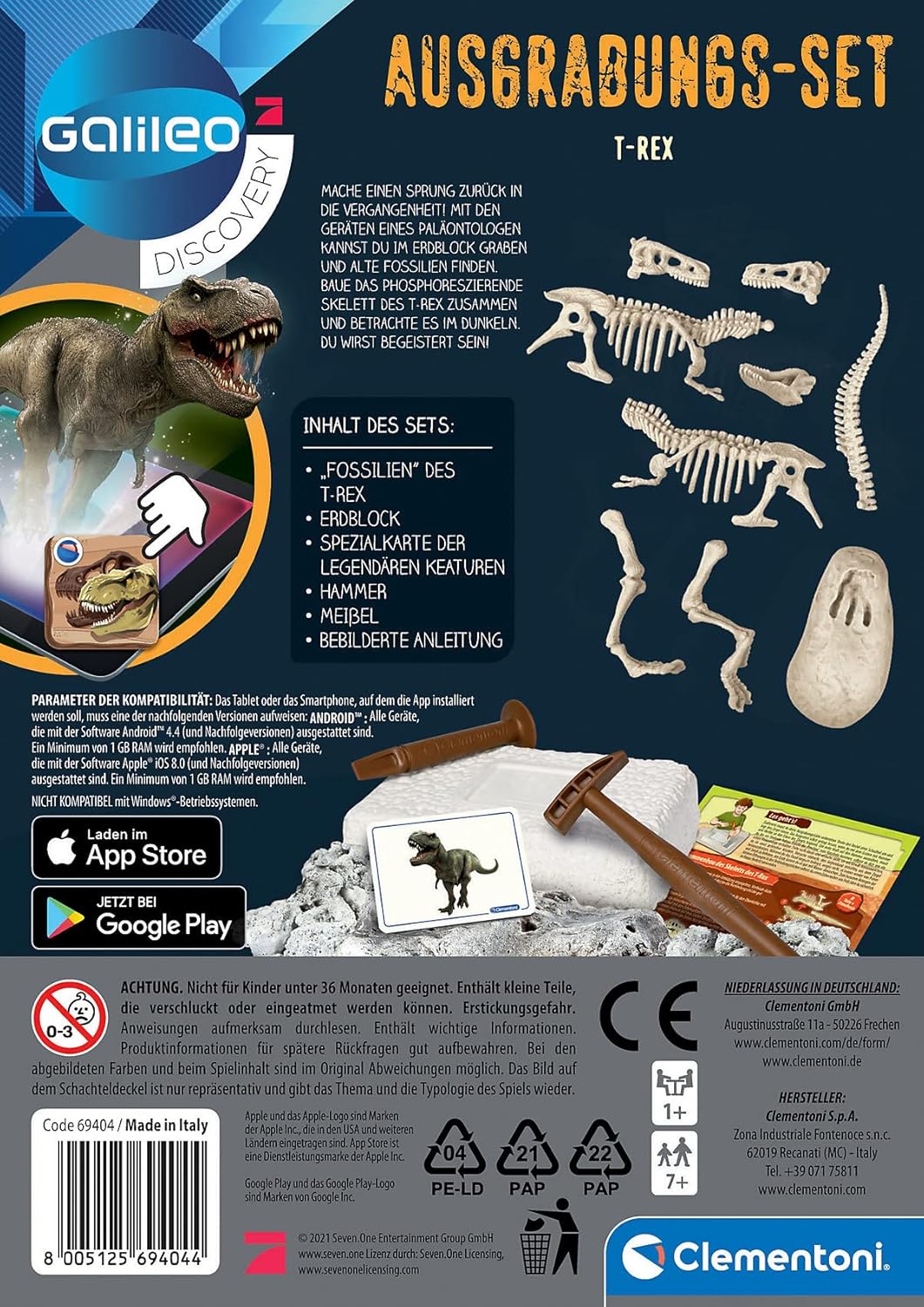 Thumbnail 5 de Clementoni Galileo Discovery 69404 Ausgrabungs-Set T-Rex – Dinosaurier-Fossilien mit Hammer & Meißel für Kinder ab 7 Jahren