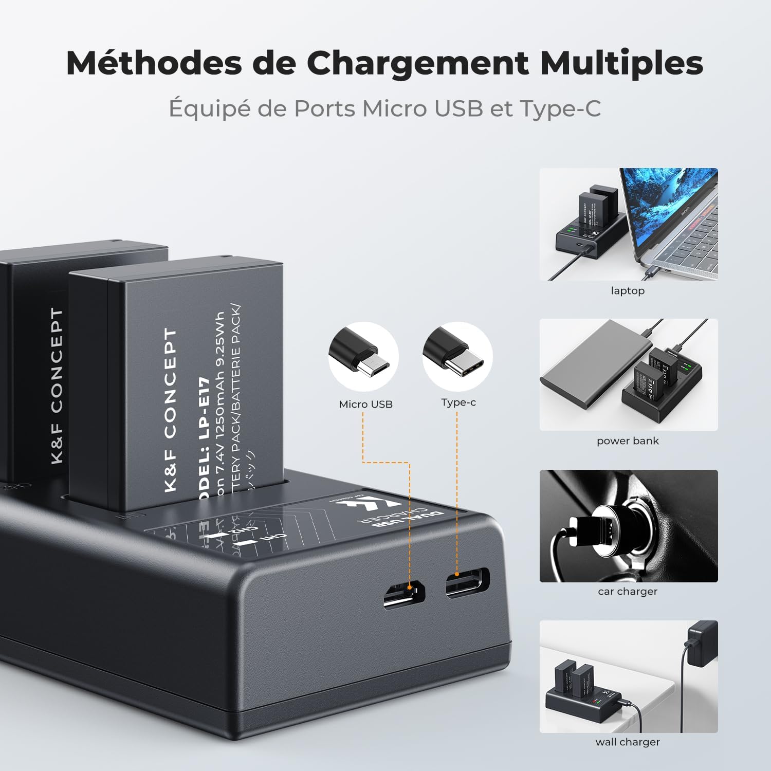 Thumbnail 5 de K&F CONCEPT LP-E17 Batterie 1250mAh