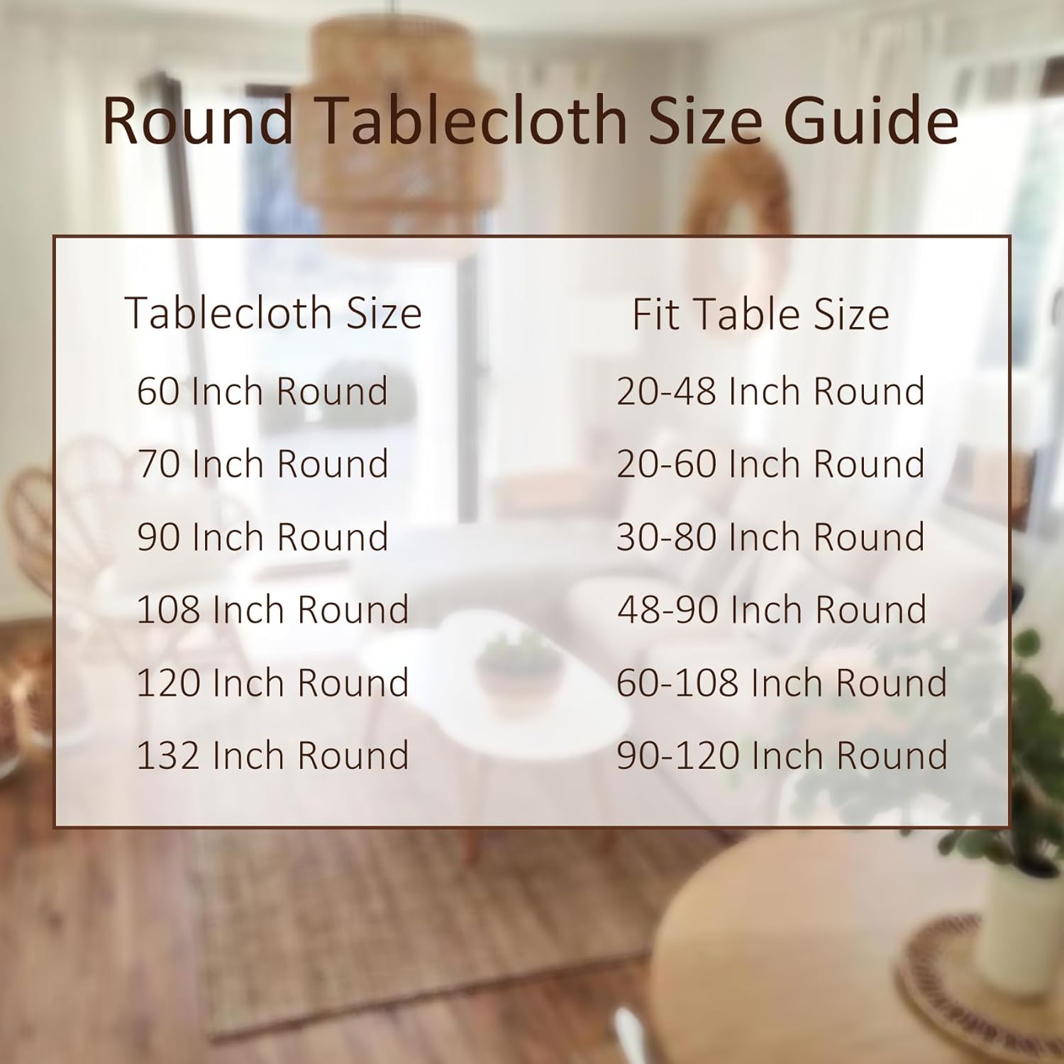 Thumbnail 2 de Cupuamon 120-inch Round Tablecloth (White) — Washable Polyester Decorative Table Cover for Weddings & Banquets