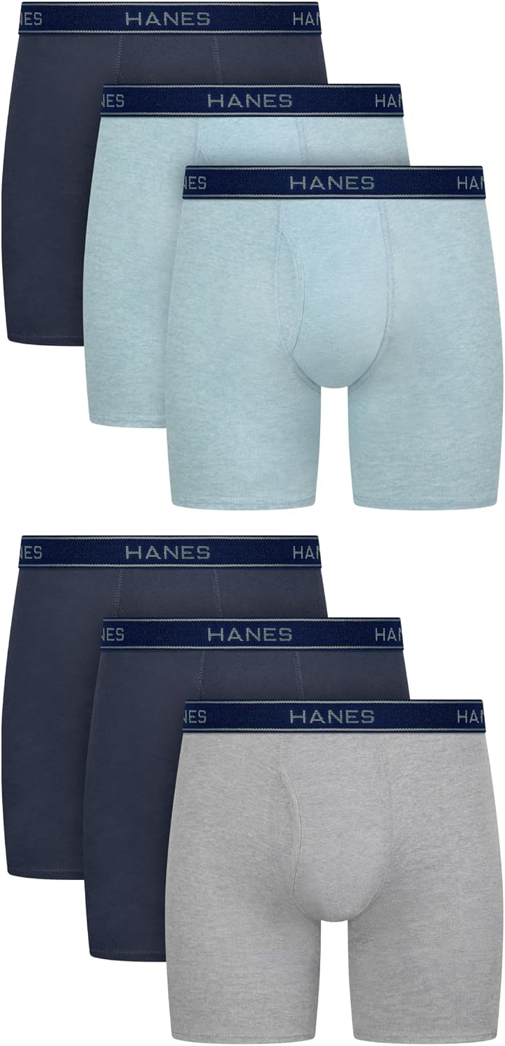 Thumbnail 6 de Hanes Men's Underwear Boxer Briefs Pack — Cool, Breathable Cotton Moisture-Wicking, No Ride Up