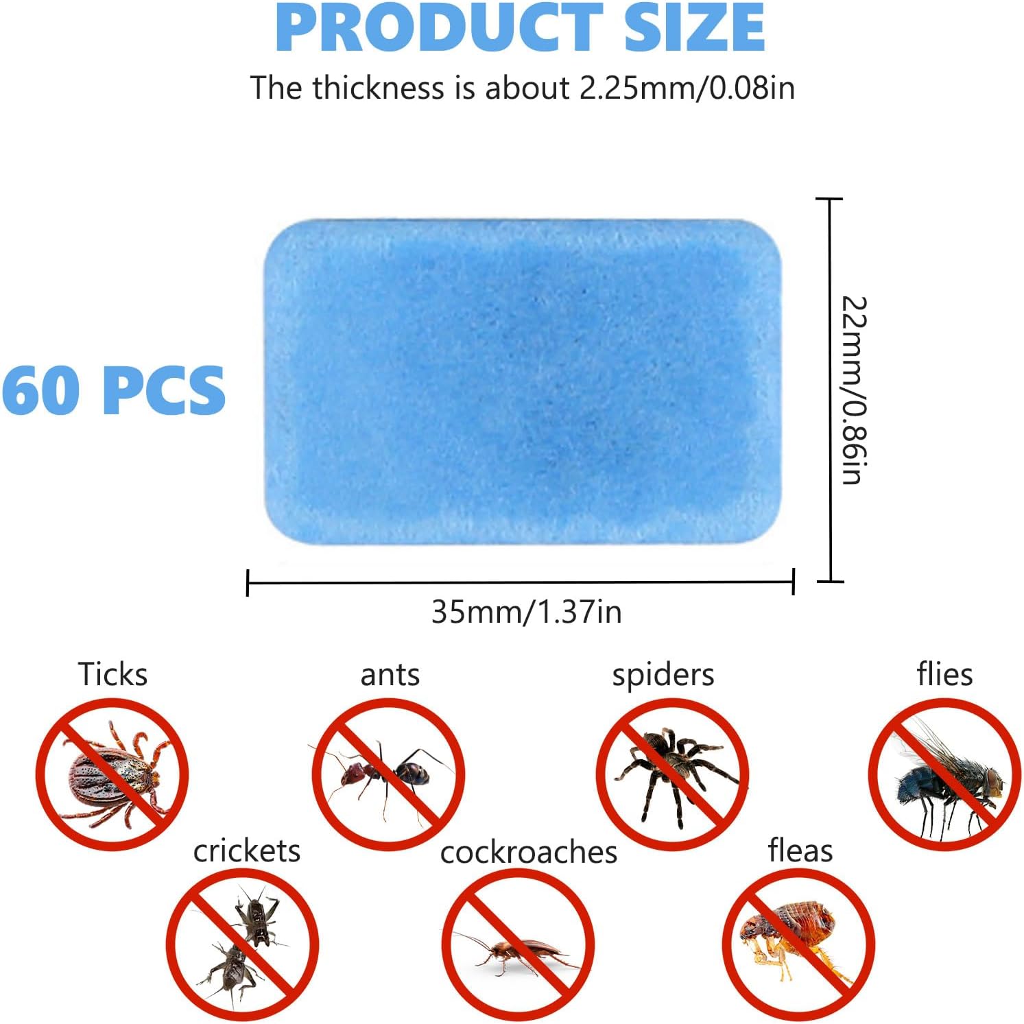 Detalle de 60 Pack Mosquito Repellent Tablets for Plug in: Long-Lasting Indoor Protection