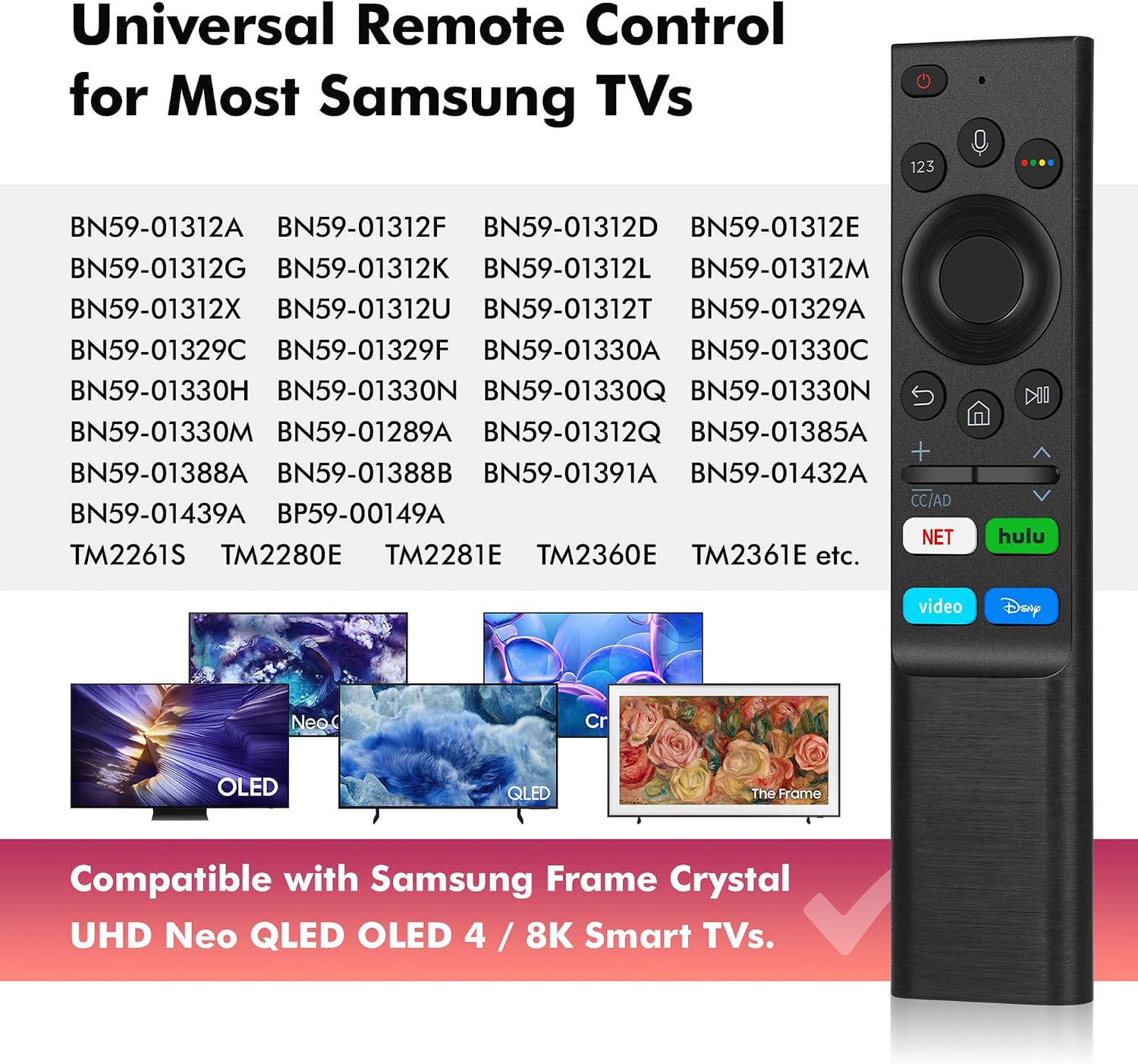 Detalle 2 de Samsung Frame TV replacement remote with voice control