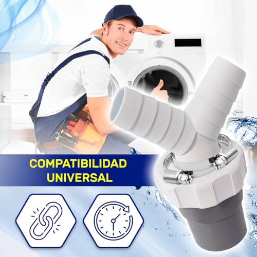 Thumbnail 6 de Adaptador Empalme Desagüe Lavadora y Lavavajillas MONTERAL, Ø40 mm a Ø18-23 mm – Doble Pipeta en Y