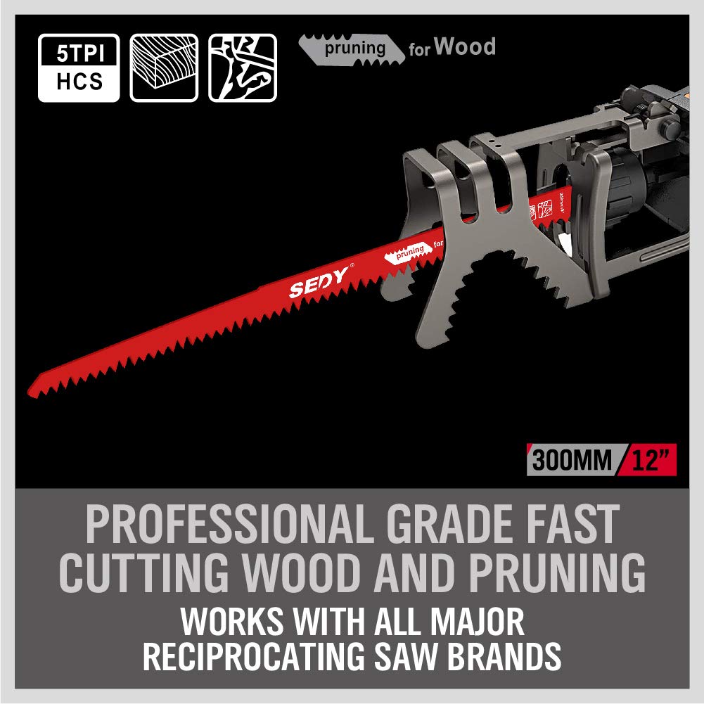 Detalle de Wood Pruning Reciprocating Saw Blades, 12-Inch