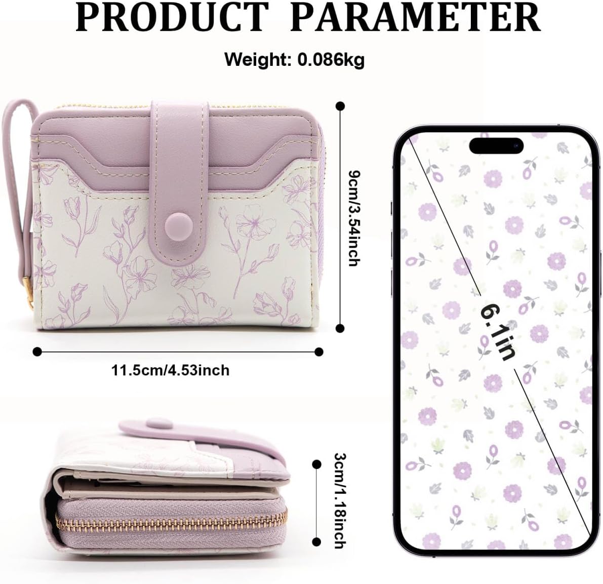 Thumbnail 2 de YAMEIZE floral leather wallet 11.5 cm