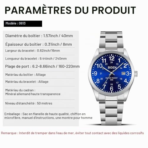 Thumbnail 8 de LN LENQIN Montre Homme Montre Militaire Sport Quartz Analogique Étanche