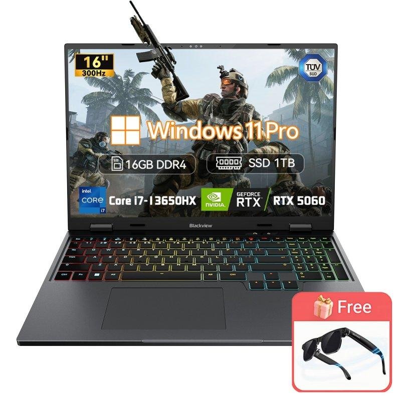 Detalle de Blackview GamiBook 16: Portátil Gaming 16" con i7-13650HX, RTX 5060, 16 GB y 1 TB SSD (Windows 11 Pro)