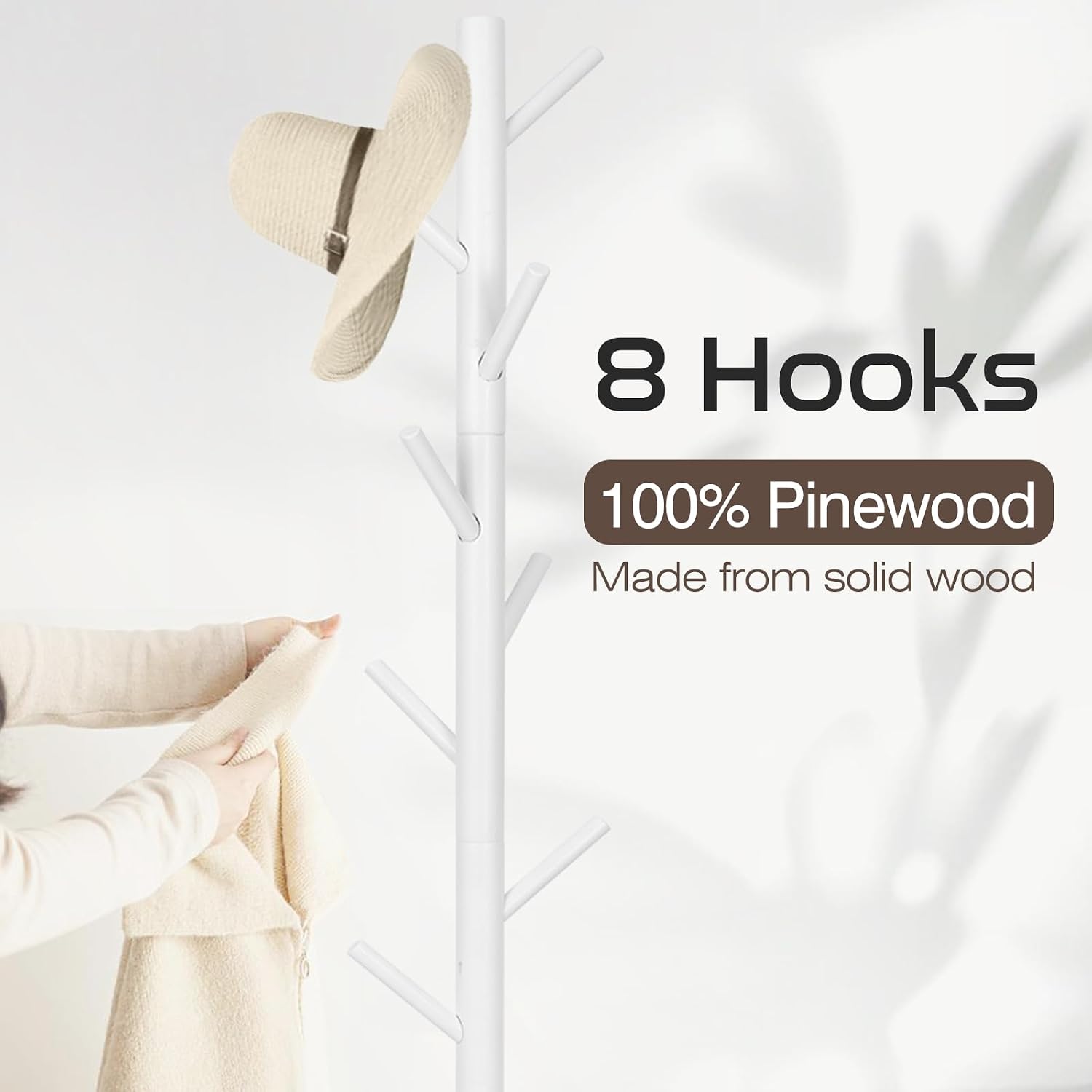 Thumbnail 3 de WANGMUXIA Coat Rack with 8 Hooks, 3 Sizes