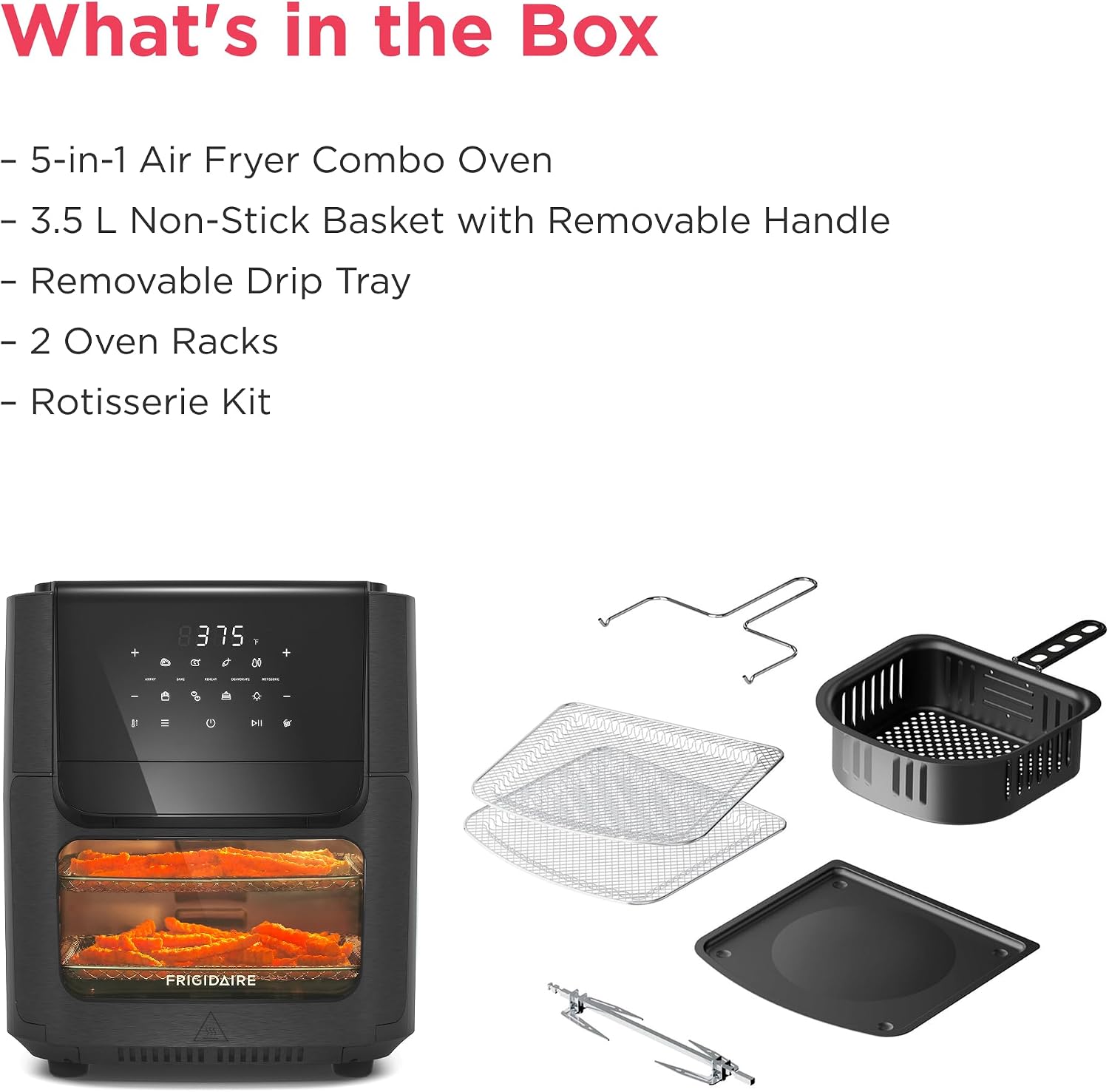 Detalle 2 de Frigidaire 5-in-1 Air Fryer Oven 12.6 QT 🍽