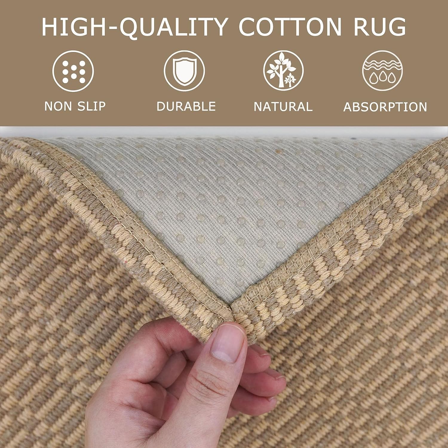 Thumbnail 5 de KOZYFLY Area Rug 6x9 ft washable braided cotton rug 🏠