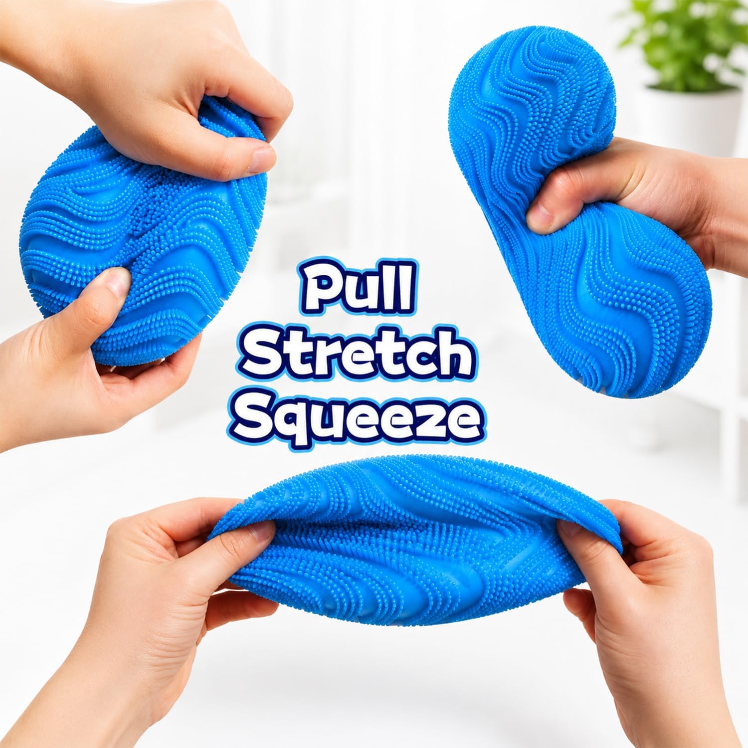 Detalle 2 de UDZRL Squishy Squeeze Balls Fuzz Stress Ball, Blue TPR Emoji Fidget