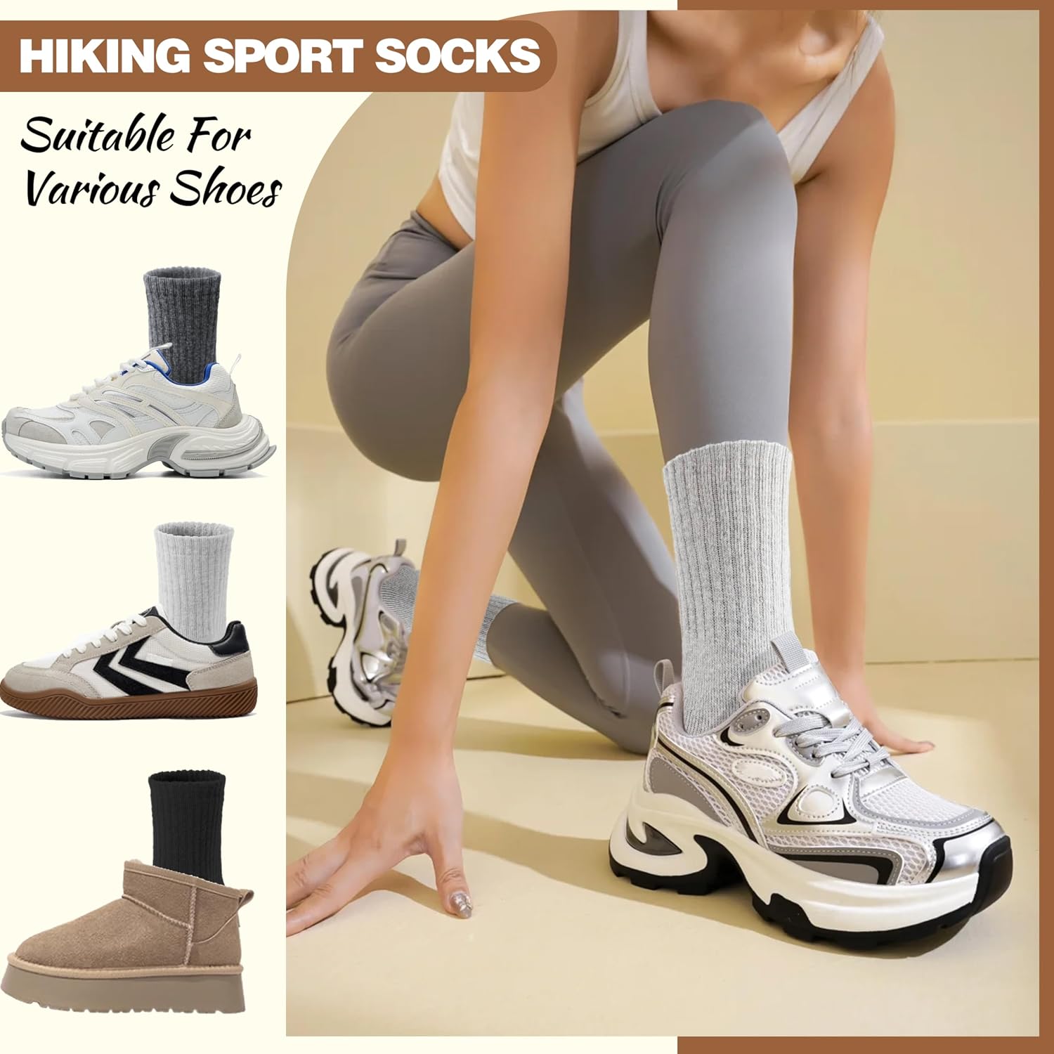 Detalle 2 de EBMORE Merino wool thermal socks, 5 pairs