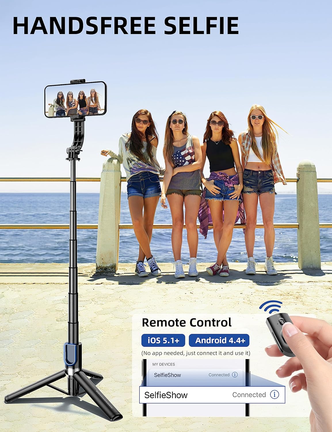 Thumbnail 5 de SelfieShow 41'' Selfie Stick Tripod (Extendable 4 in 1) with Wireless Remote
