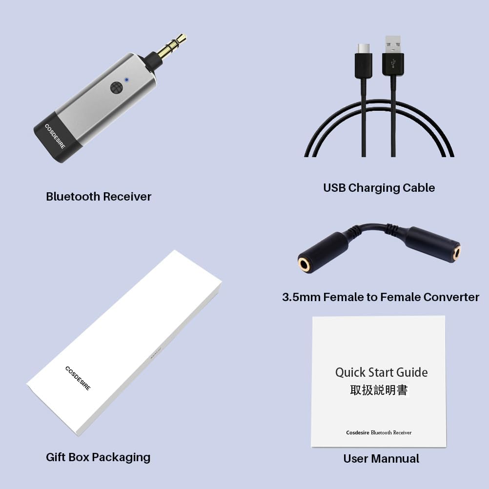 Thumbnail 6 de COSDESIRE Bluetooth Receiver with 3.5mm AUX