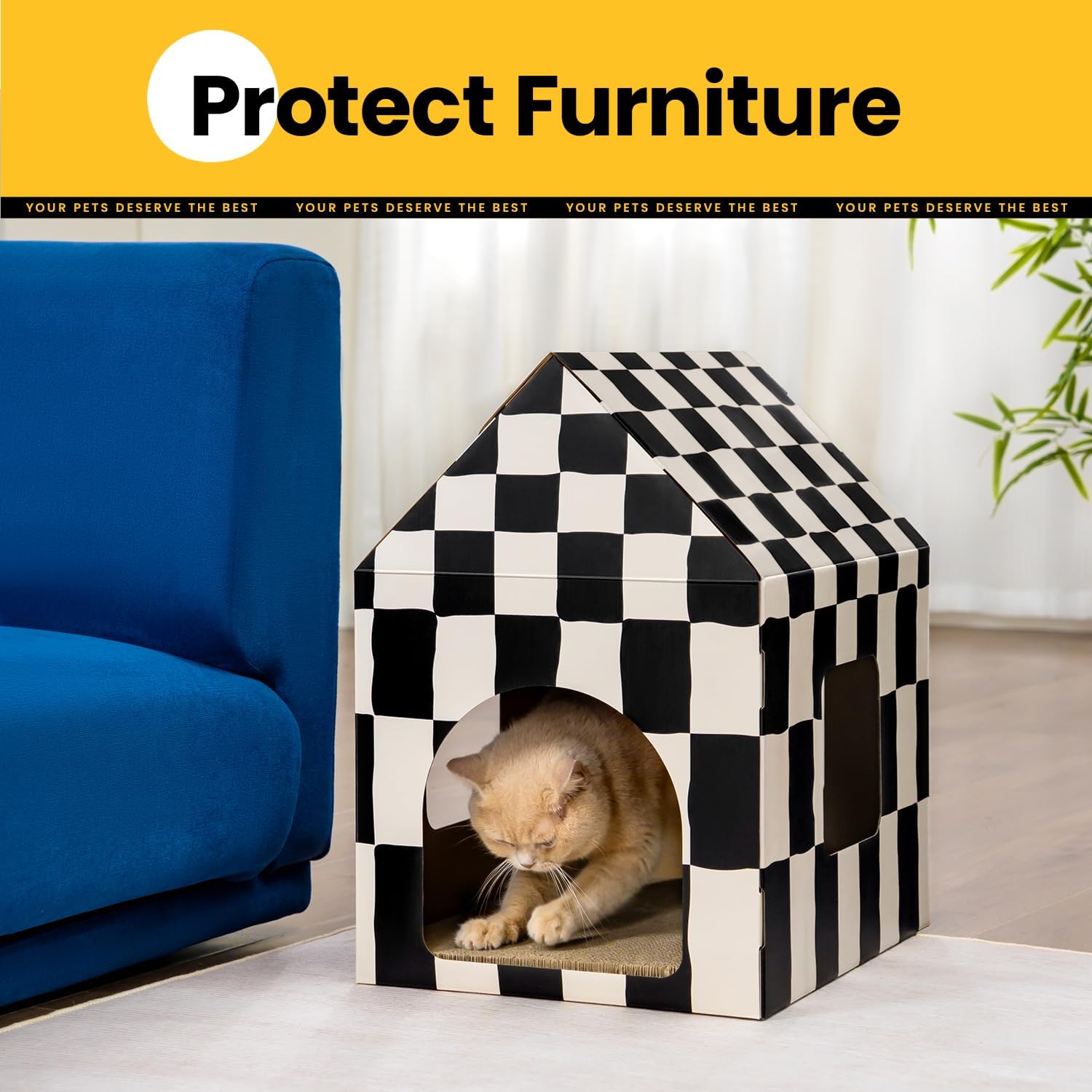 Detalle de Conlun Large cardboard cat scratch house