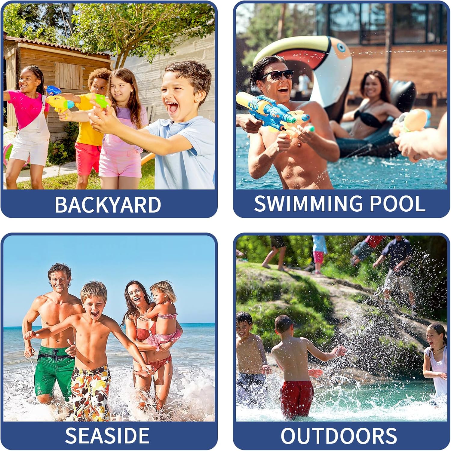 Thumbnail 5 de 2 Pack Electric Water Pistol Guns for Adults & Kids – Automatic Squirt Guns, Long Range 30 ft, 450CC + 60CC