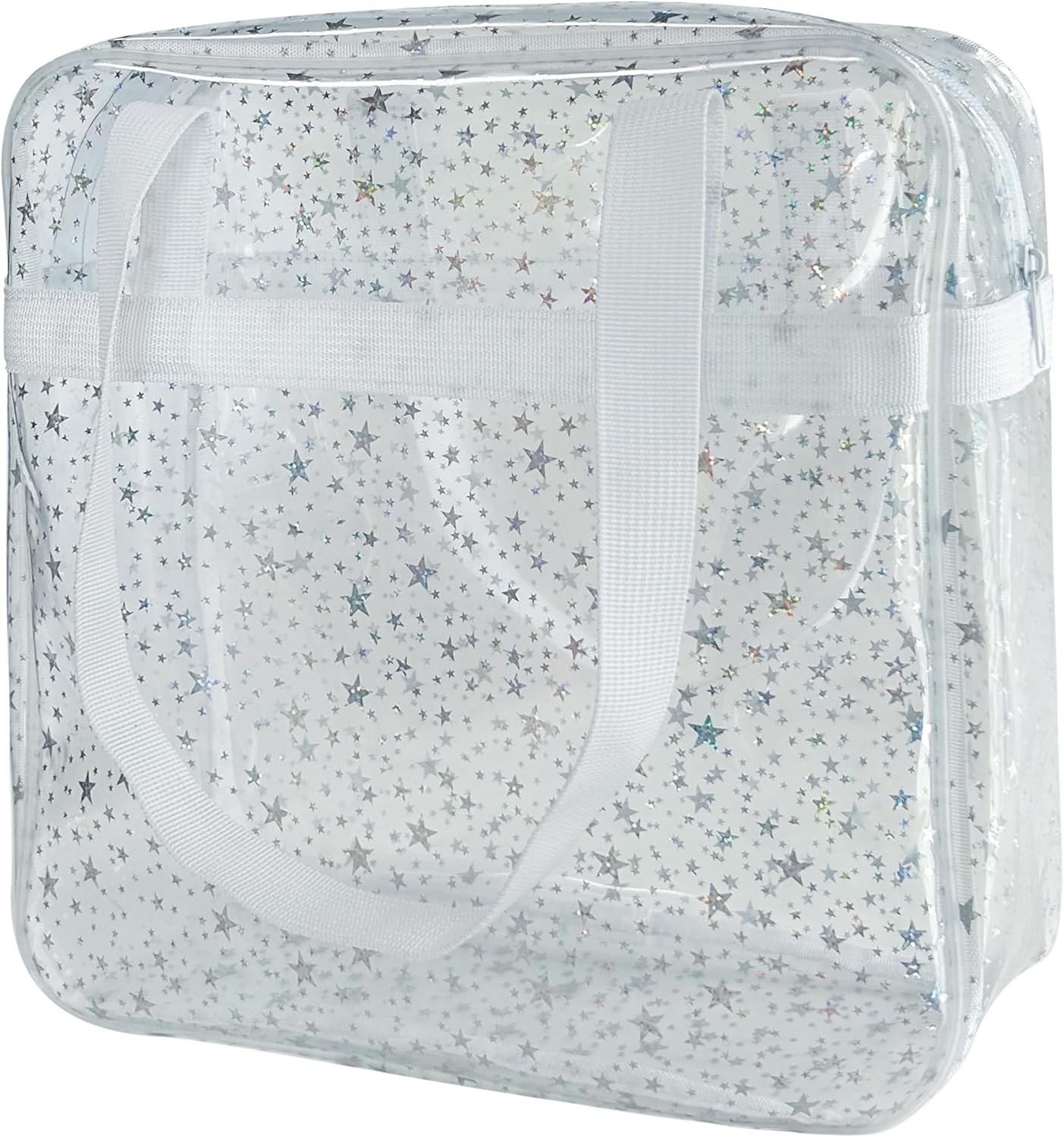 Thumbnail 6 de TotePrint Wasserdichte Sternen-PVC Strandtasche 30×30×10cm – Transparente Leichte Tragetasche mit Griff