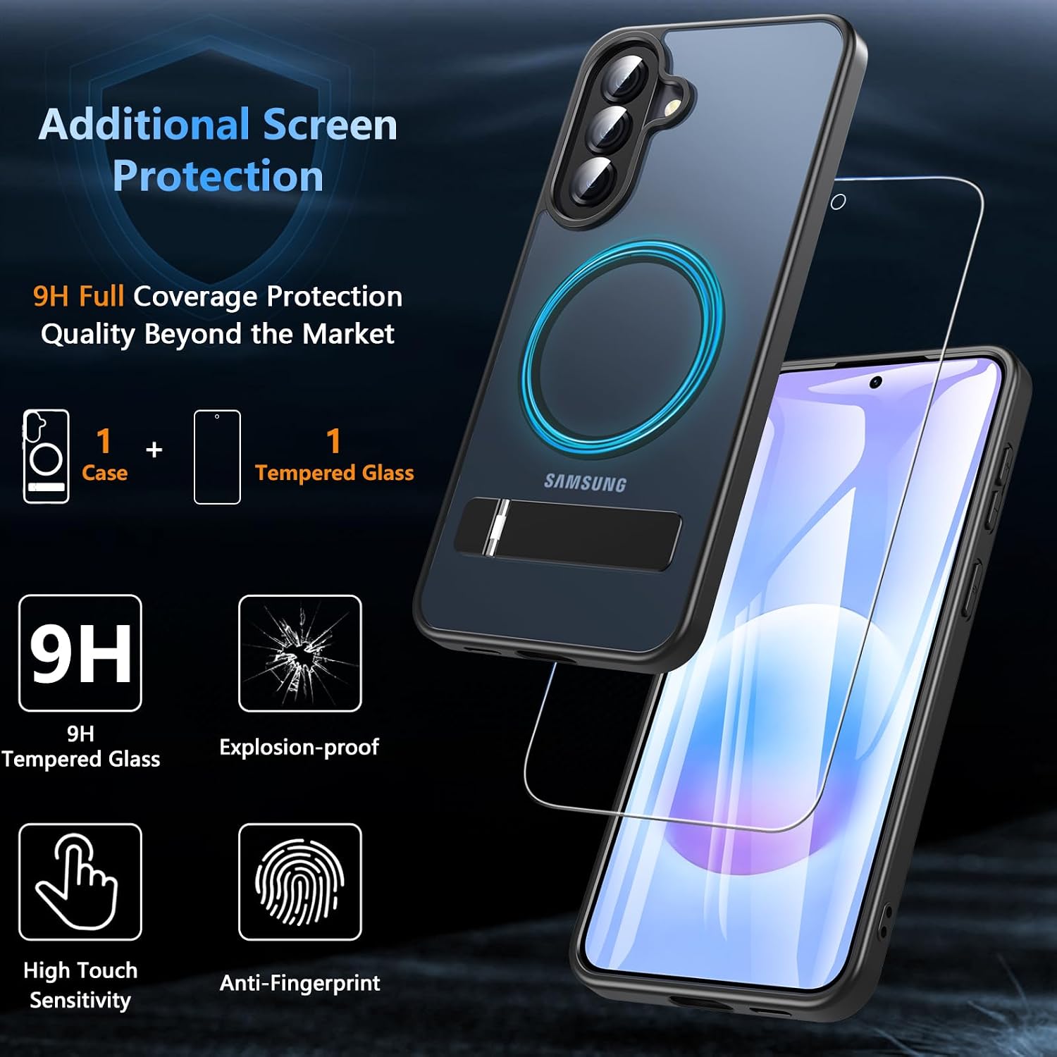 Detalle de OWKEY Samsung Galaxy A57 5G Hülle mit Ständer