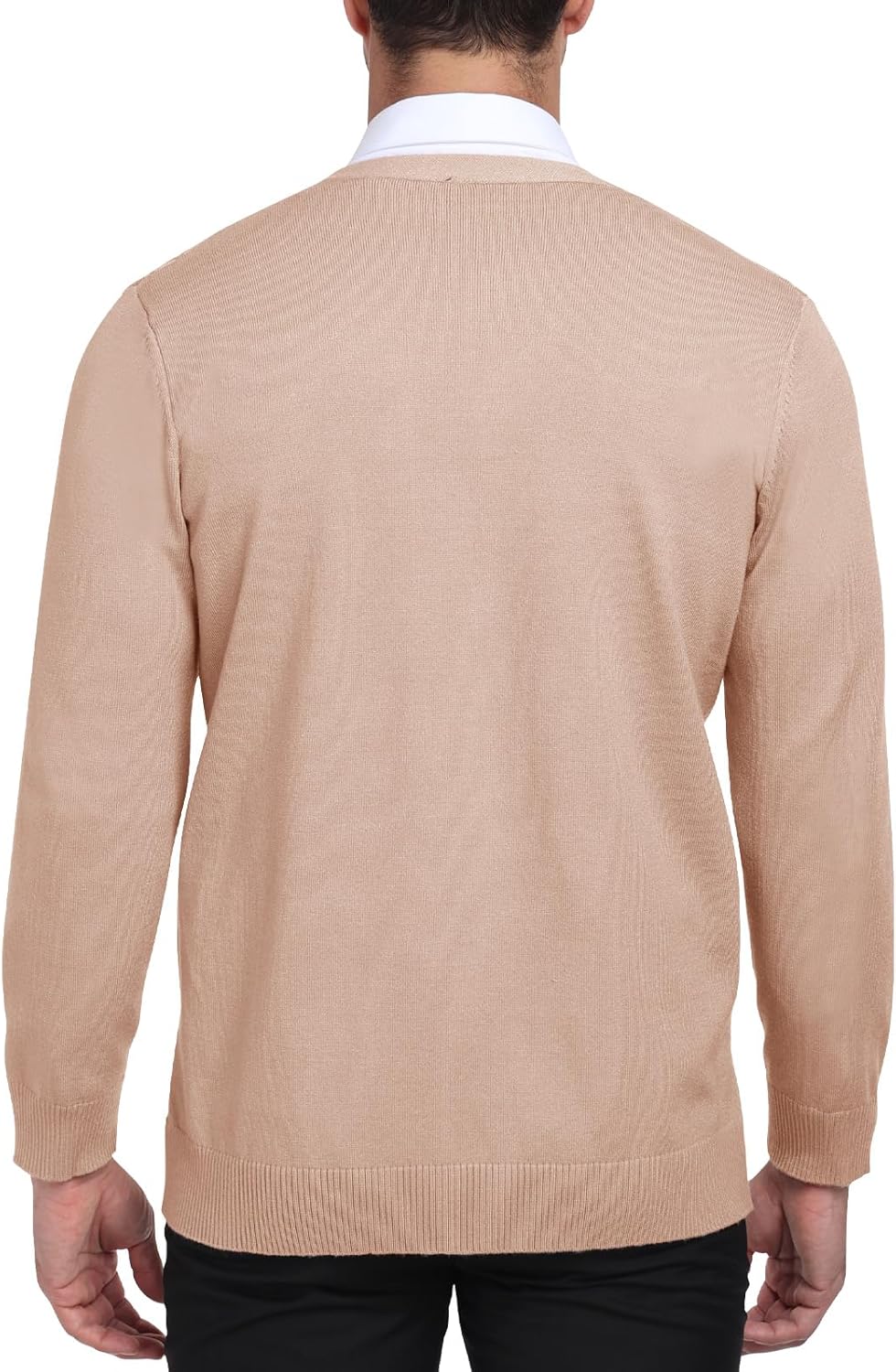 Detalle 2 de PCEAIIH Men's Cardigan Sweater Knit Jumper with V-Neck, Shawl Collar, Pockets and Long Sleeves
