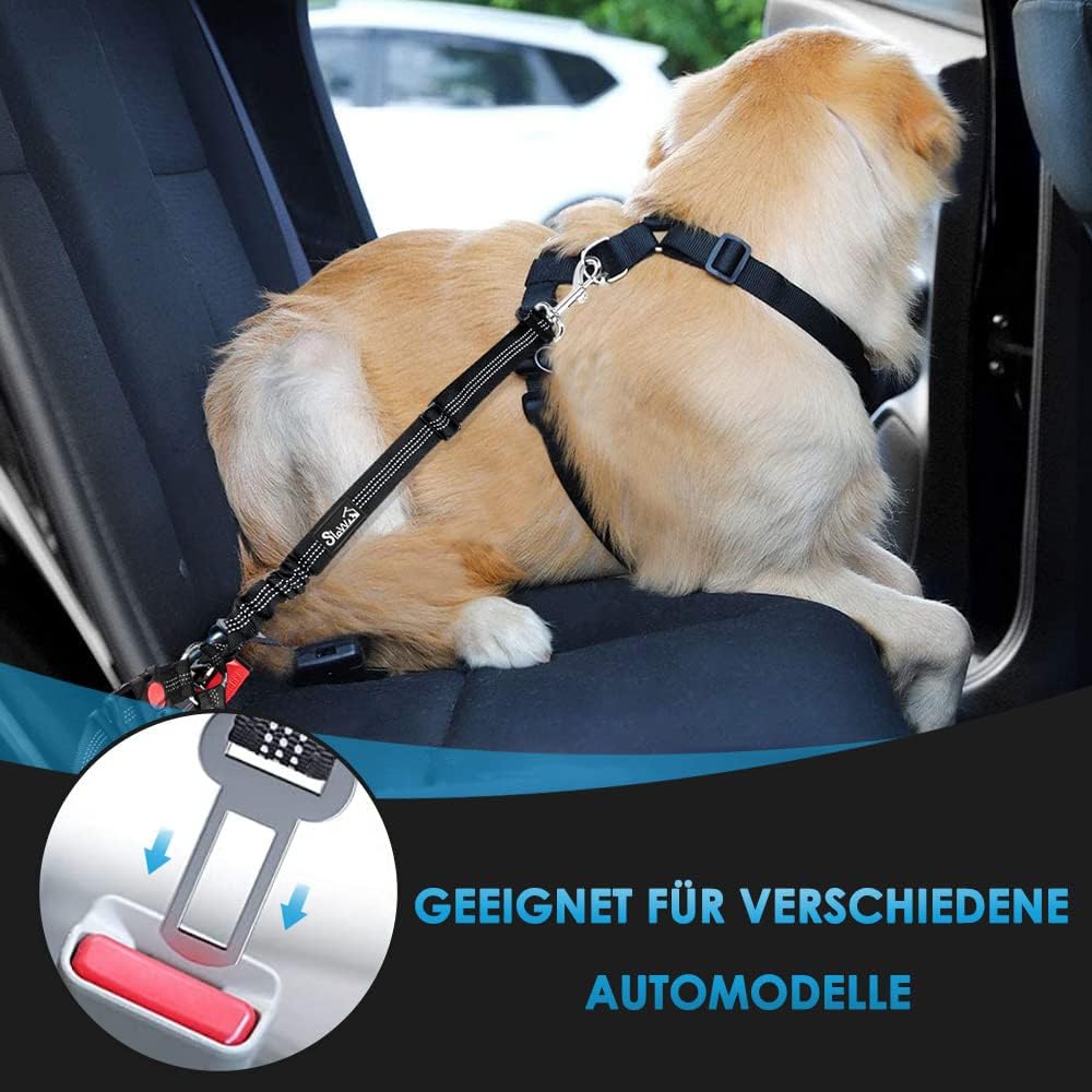 Thumbnail 5 de SlowTon Hundegurt fürs Auto – 2-in-1 Kopfstützen-Rückhaltegurt mit Universalschnalle und reflektierendem Band