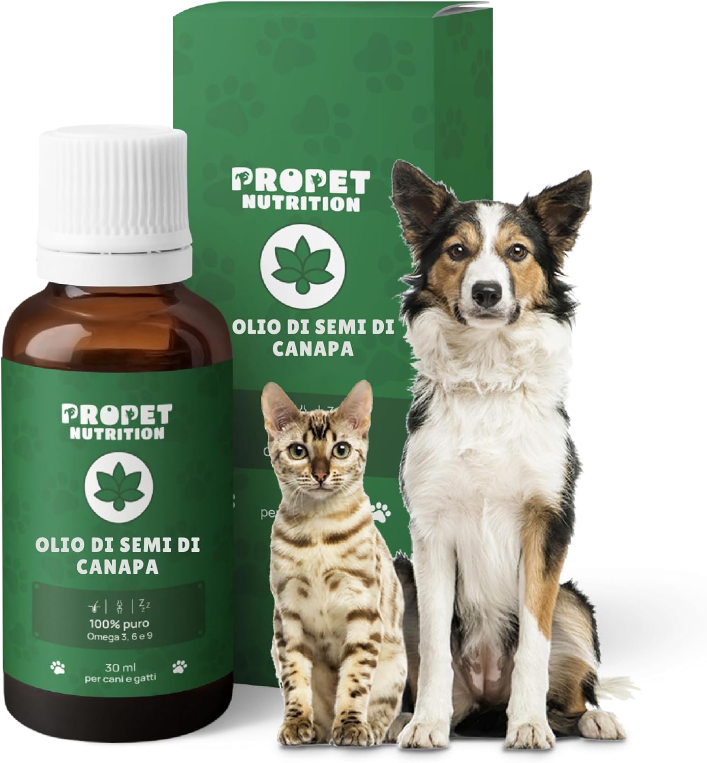 Detalle de Olio di canapa per Cani e Gatti — 700 Gocce, 20000 MG di Acidi Grasssi Insaturi, Calmante Naturale