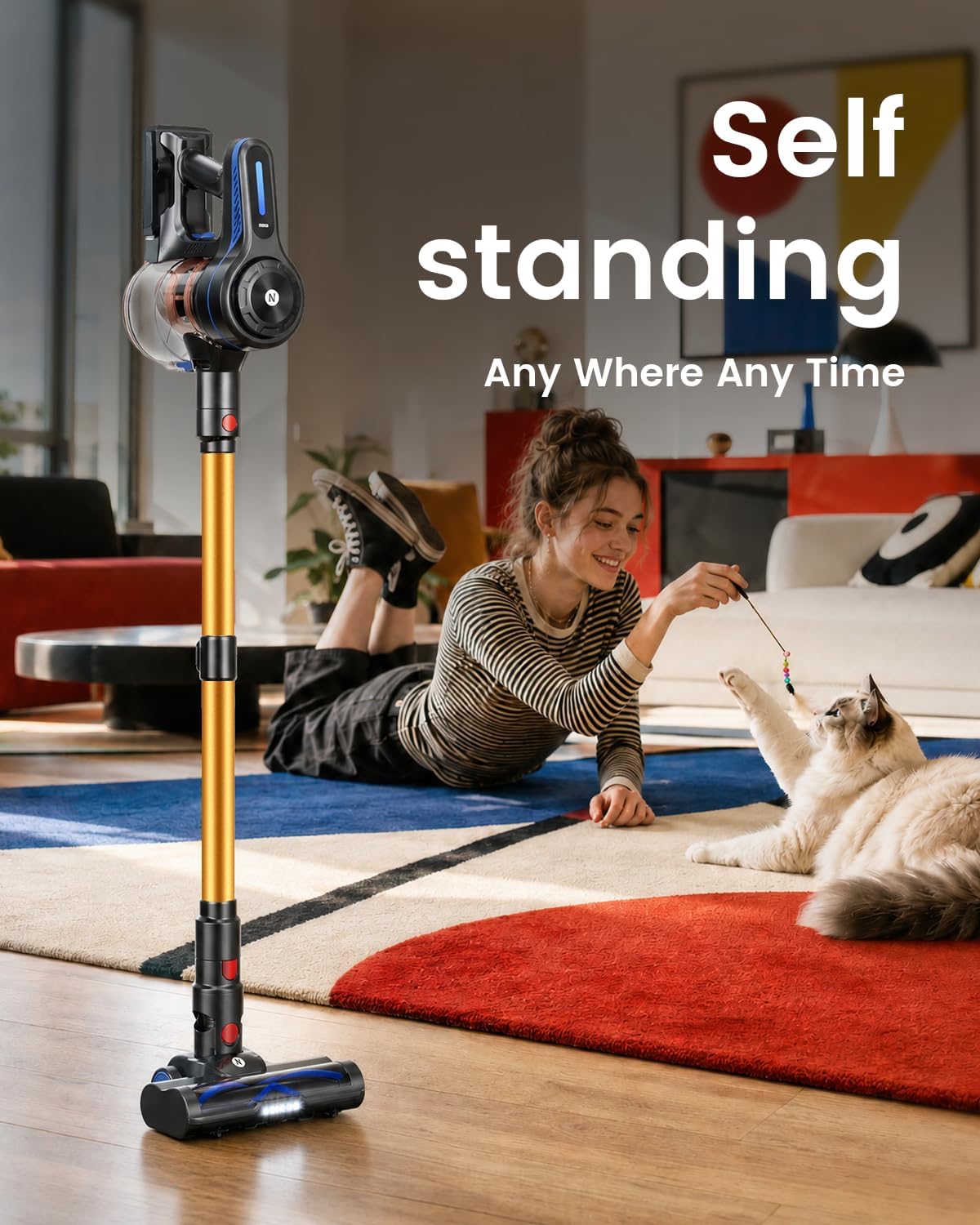 Thumbnail 4 de NADALY Cordless Vacuum Cleaner: 580W, 65-Minute Run Time, Self-Standing Stick Design