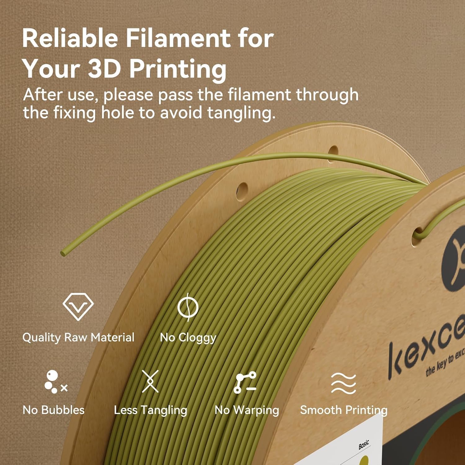 Detalle 2 de kexcelled PLA Matte Filament Anthrazitgrau 1,75 mm (mattes Finish, 1 kg) für FDM-Druck
