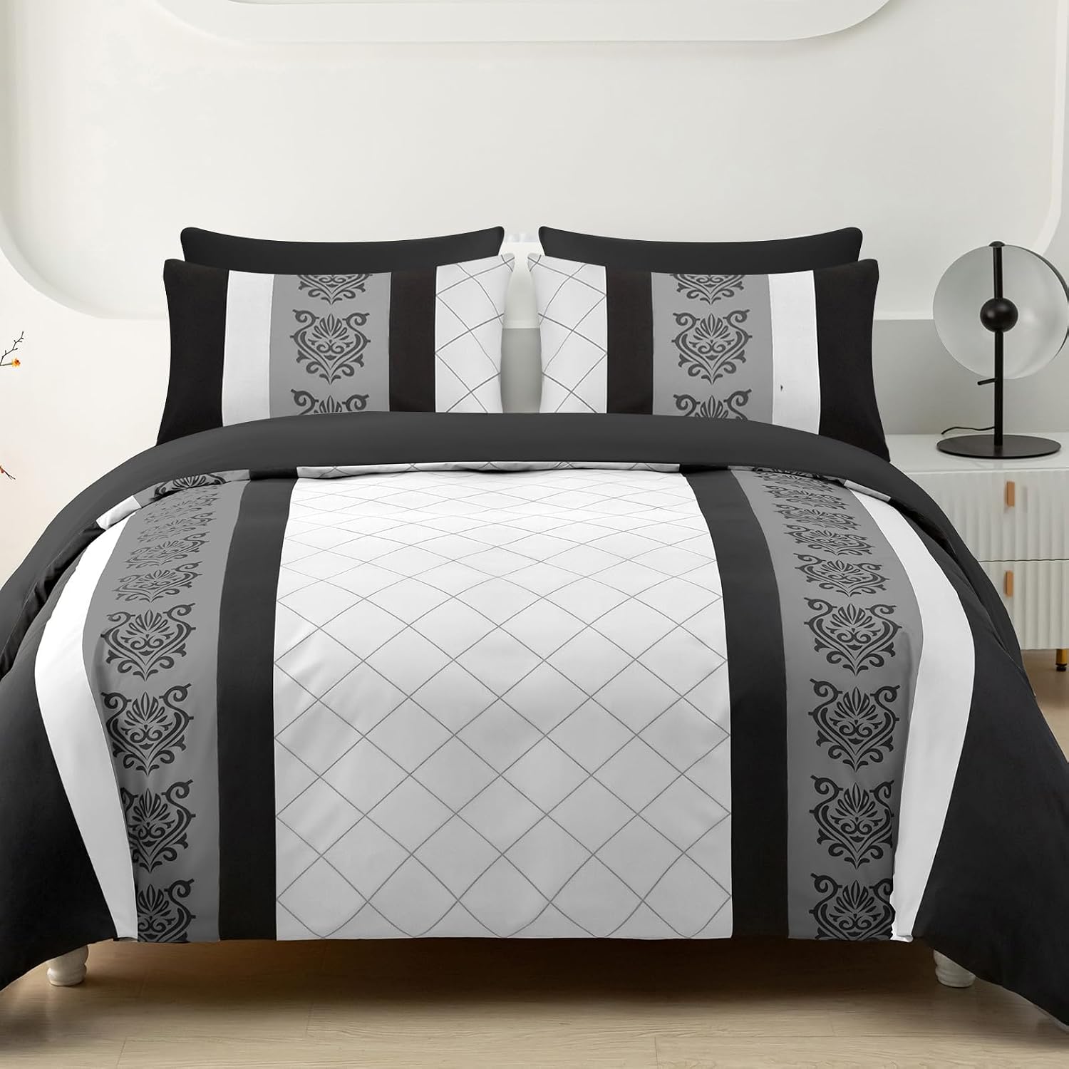 Detalle 2 de Lazzaro Single Duvet Cover Set (135 x 200 cm) – Premium microfiber, reversible and zip-fastened