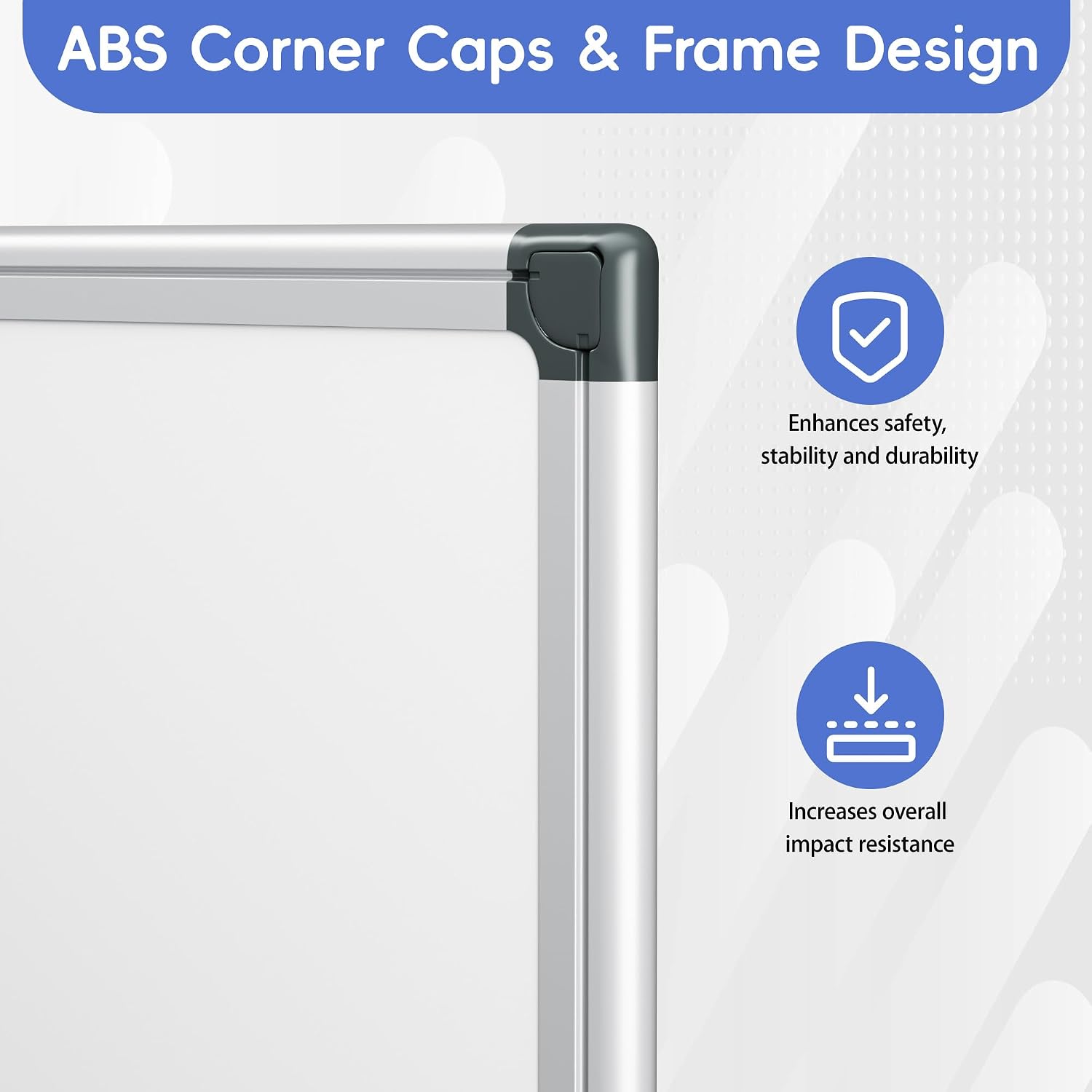 Detalle de VUSIGN VS013-202609 Magnetic Whiteboard, 36" x 24", Silver Aluminum Frame
