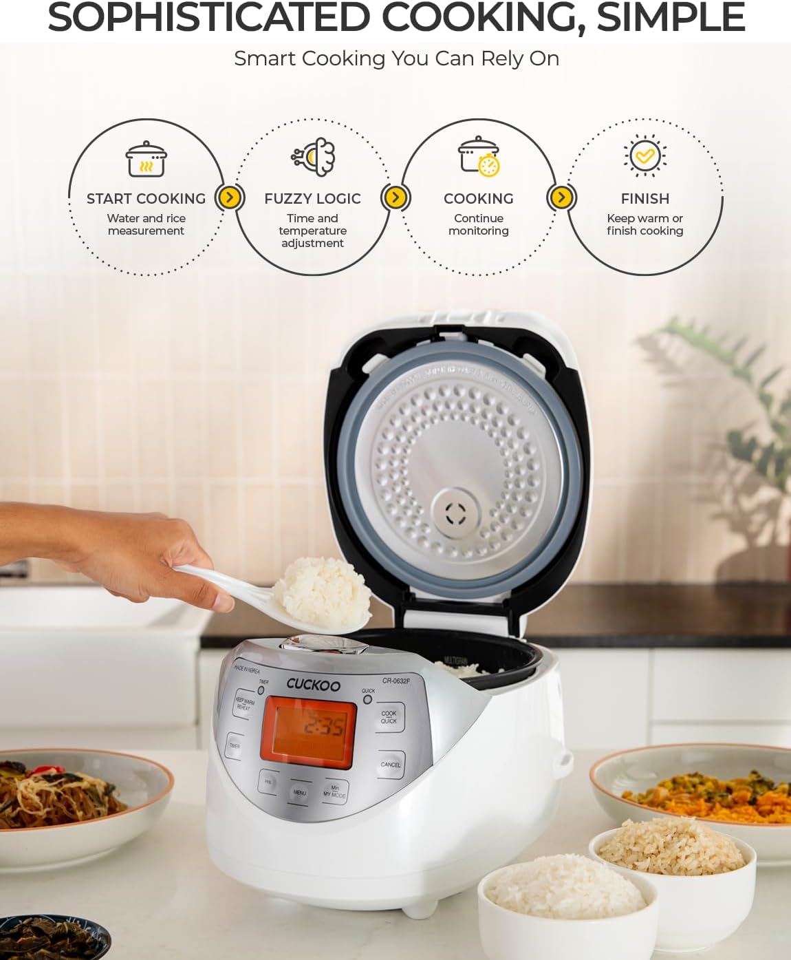 Thumbnail 3 de CUCKOO Micom Rice Cooker CR-0632F (6 cup uncooked / 12 cup cooked) with Fuzzy Logic, Delay Timer & Keep Warm